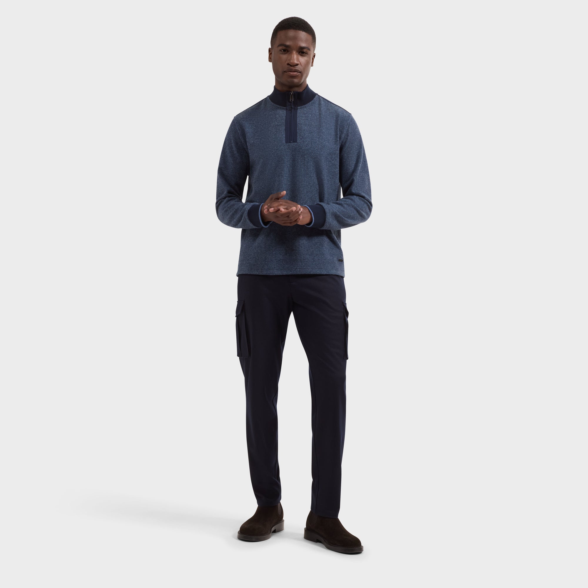 Houndstooth Quarter-Zip Pullover