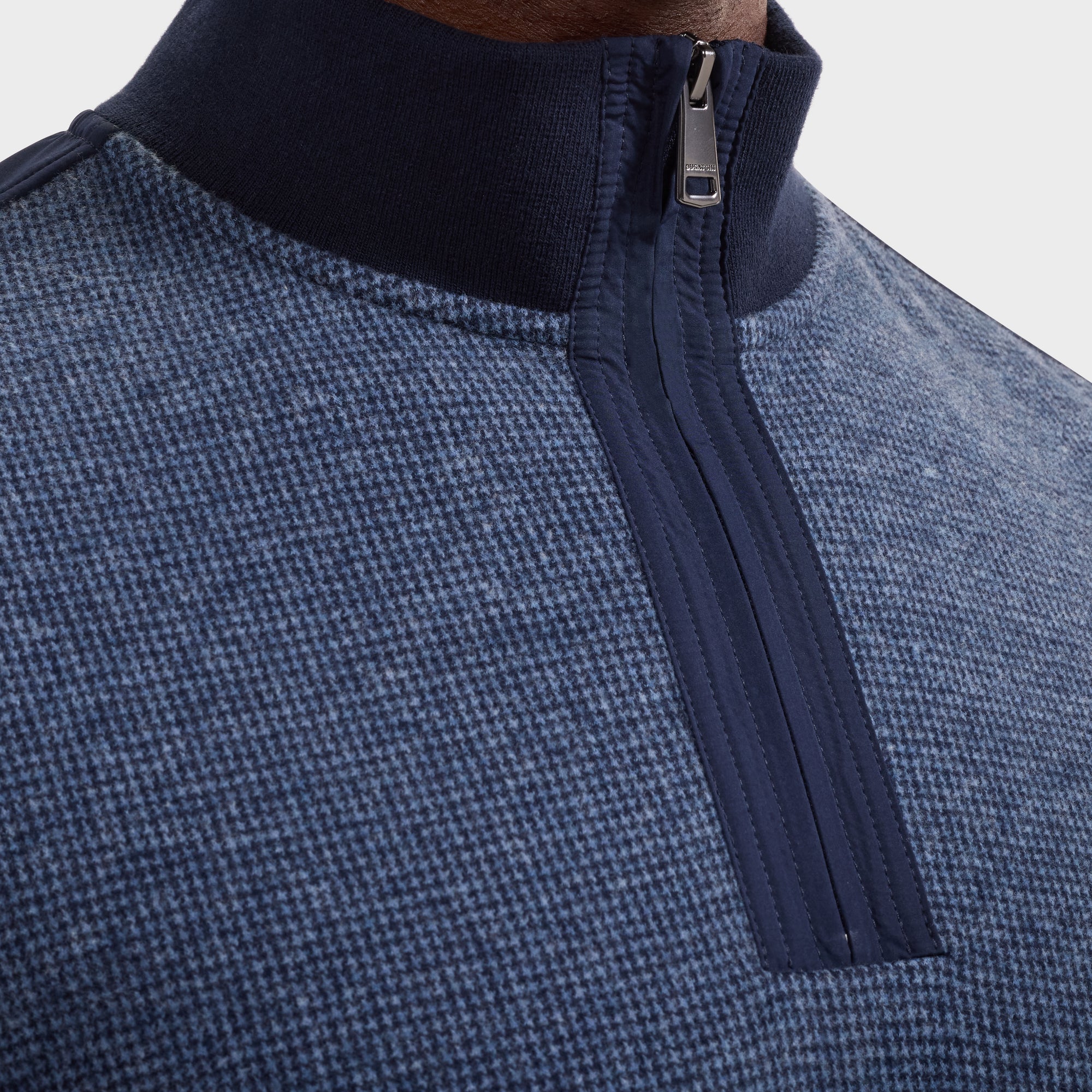Houndstooth Quarter-Zip Pullover