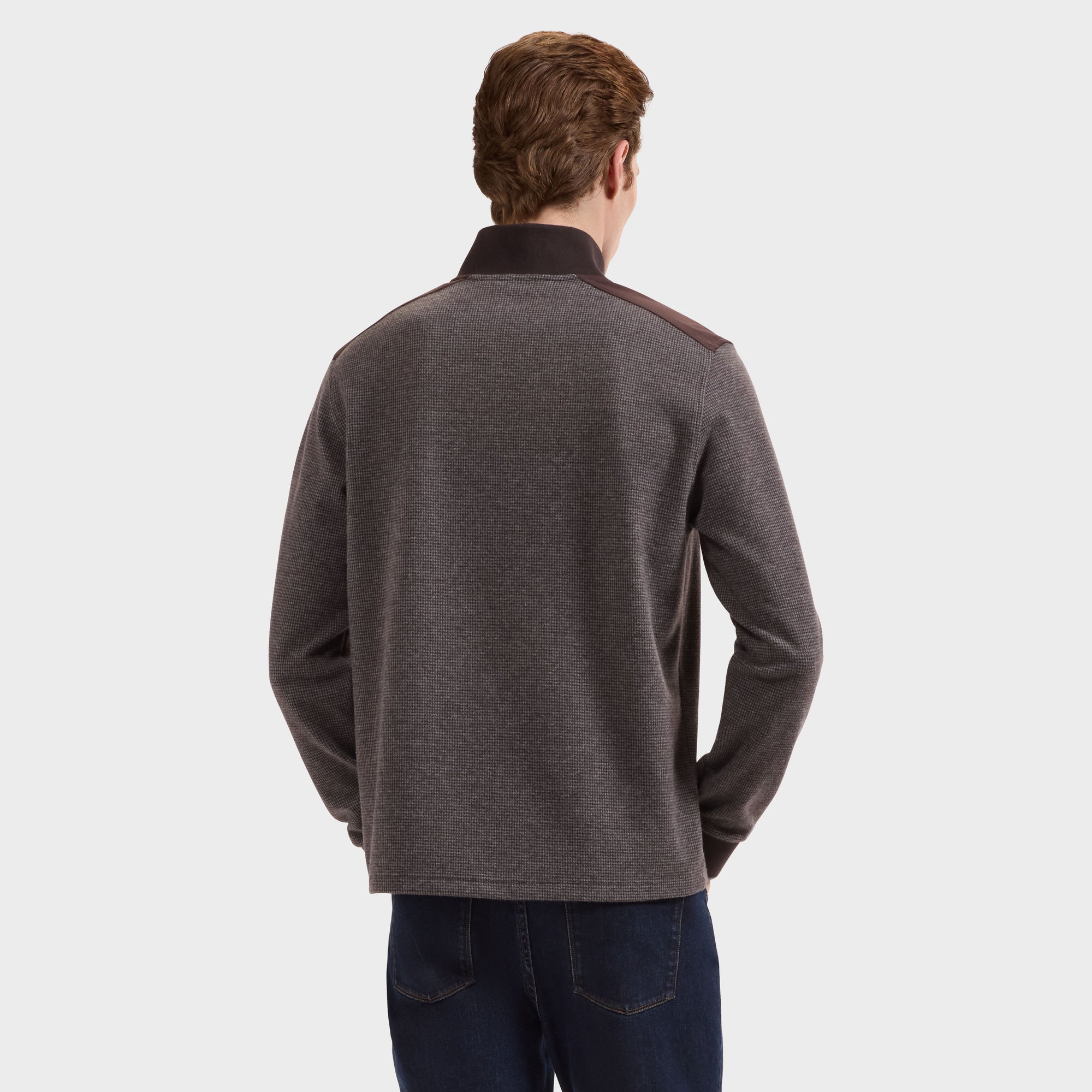 Houndstooth Quarter-Zip Pullover