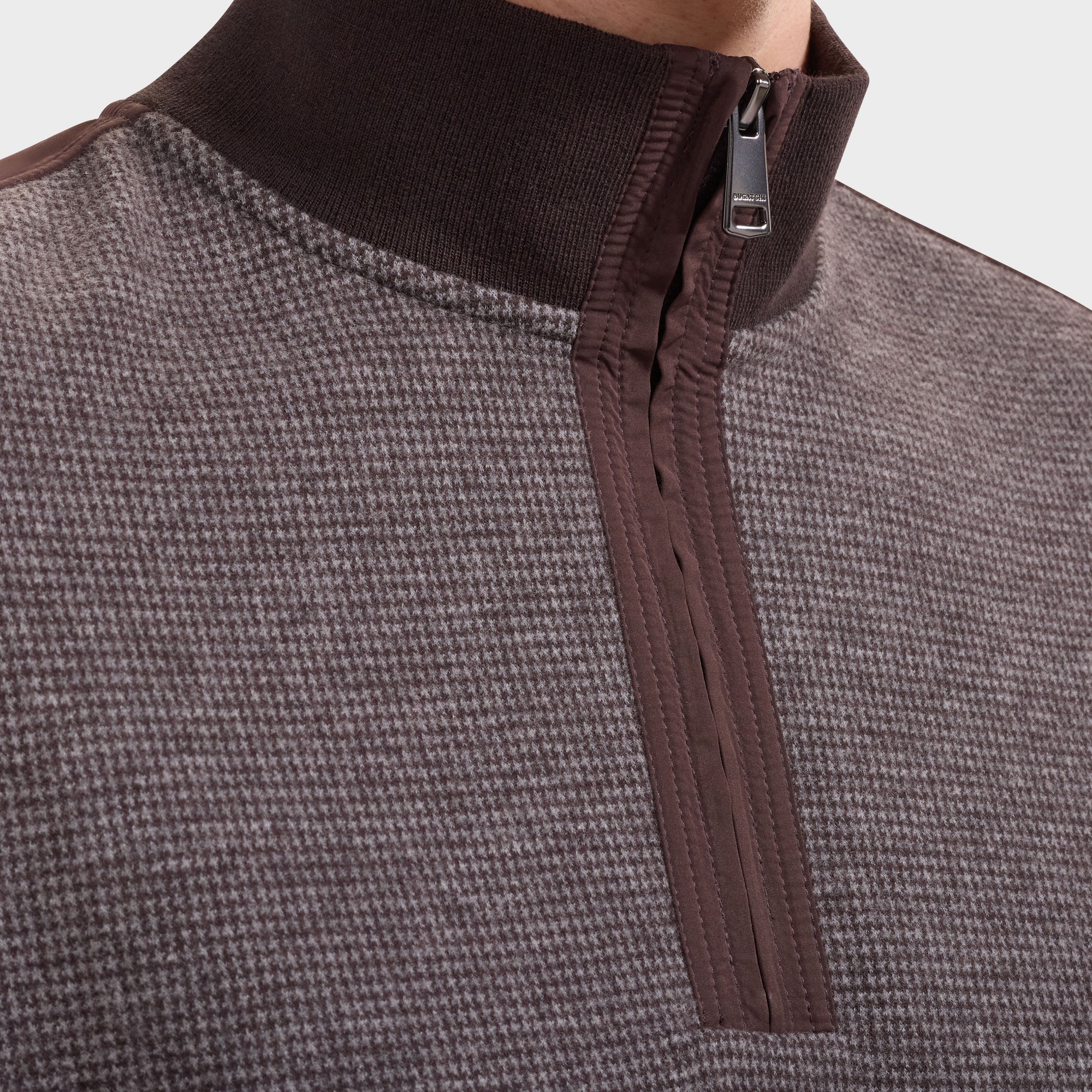 Houndstooth Quarter-Zip Pullover