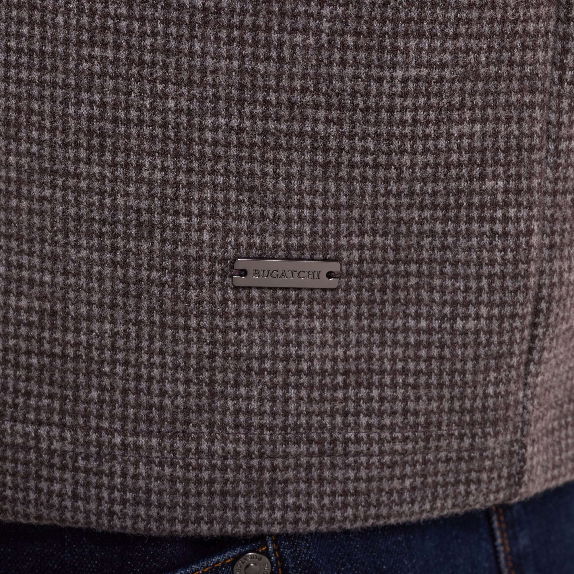 Houndstooth Quarter-Zip Pullover
