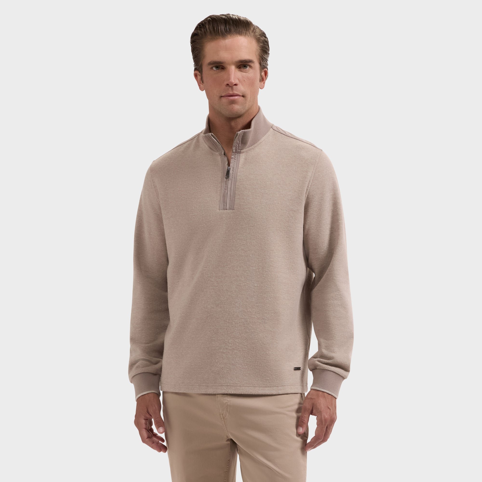 Houndstooth Quarter-Zip Pullover