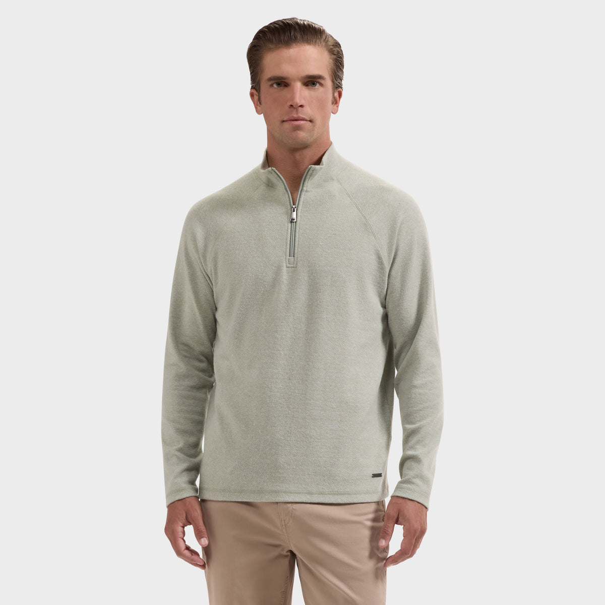 Chevron Quarter-Zip Pullover