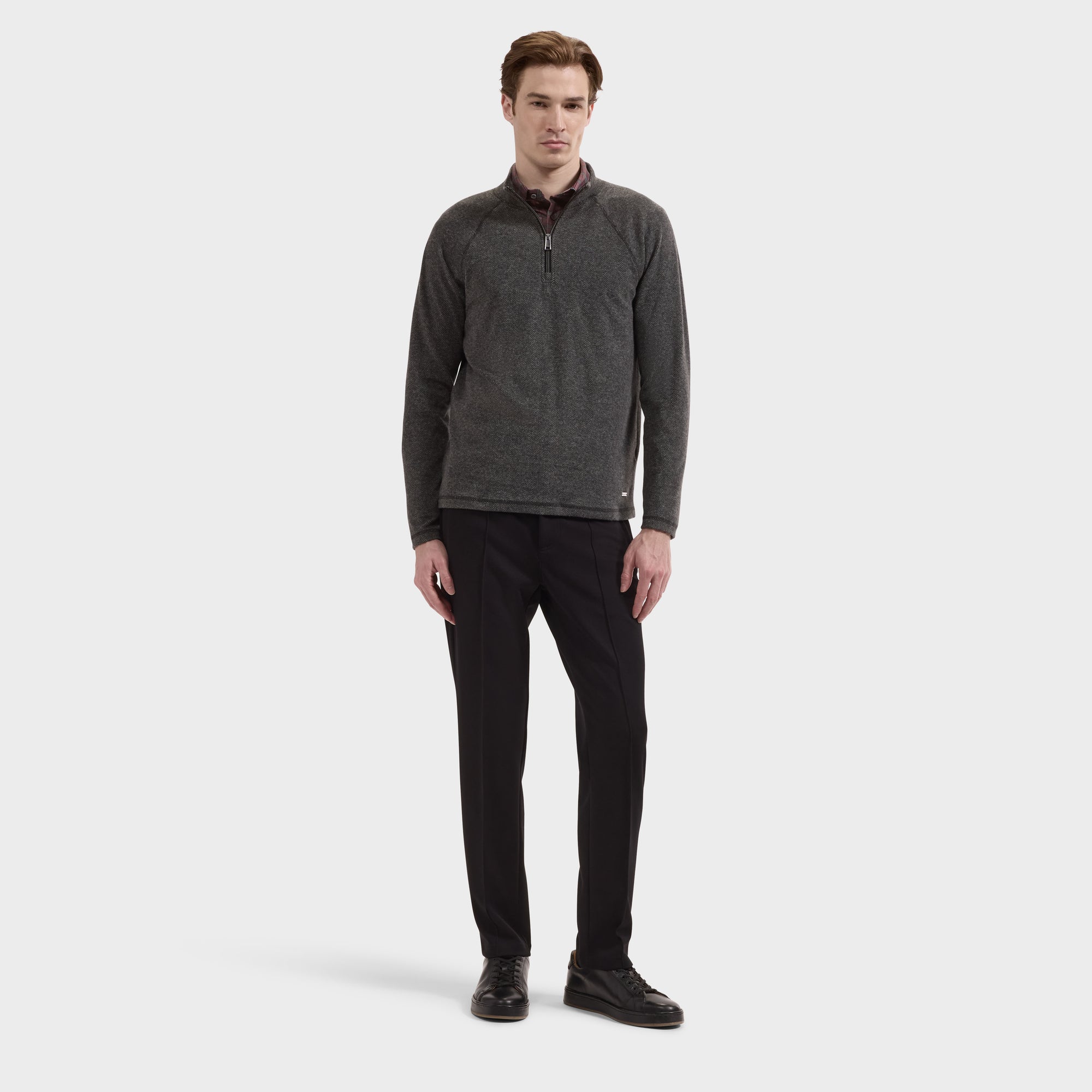 Chevron Quarter-Zip Pullover