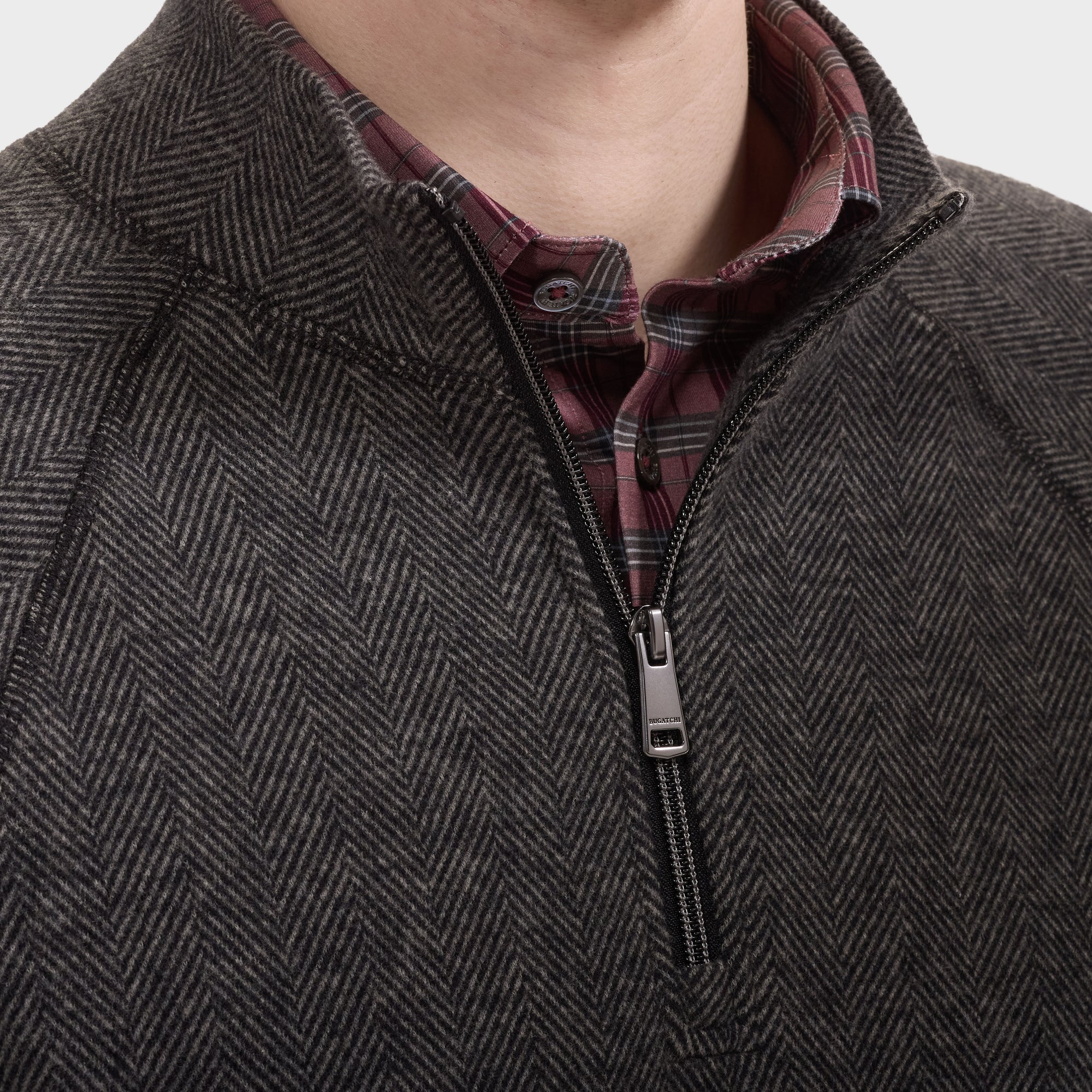 Chevron Quarter-Zip Pullover