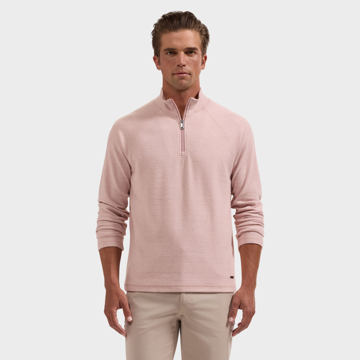 Chevron Quarter-Zip Pullover