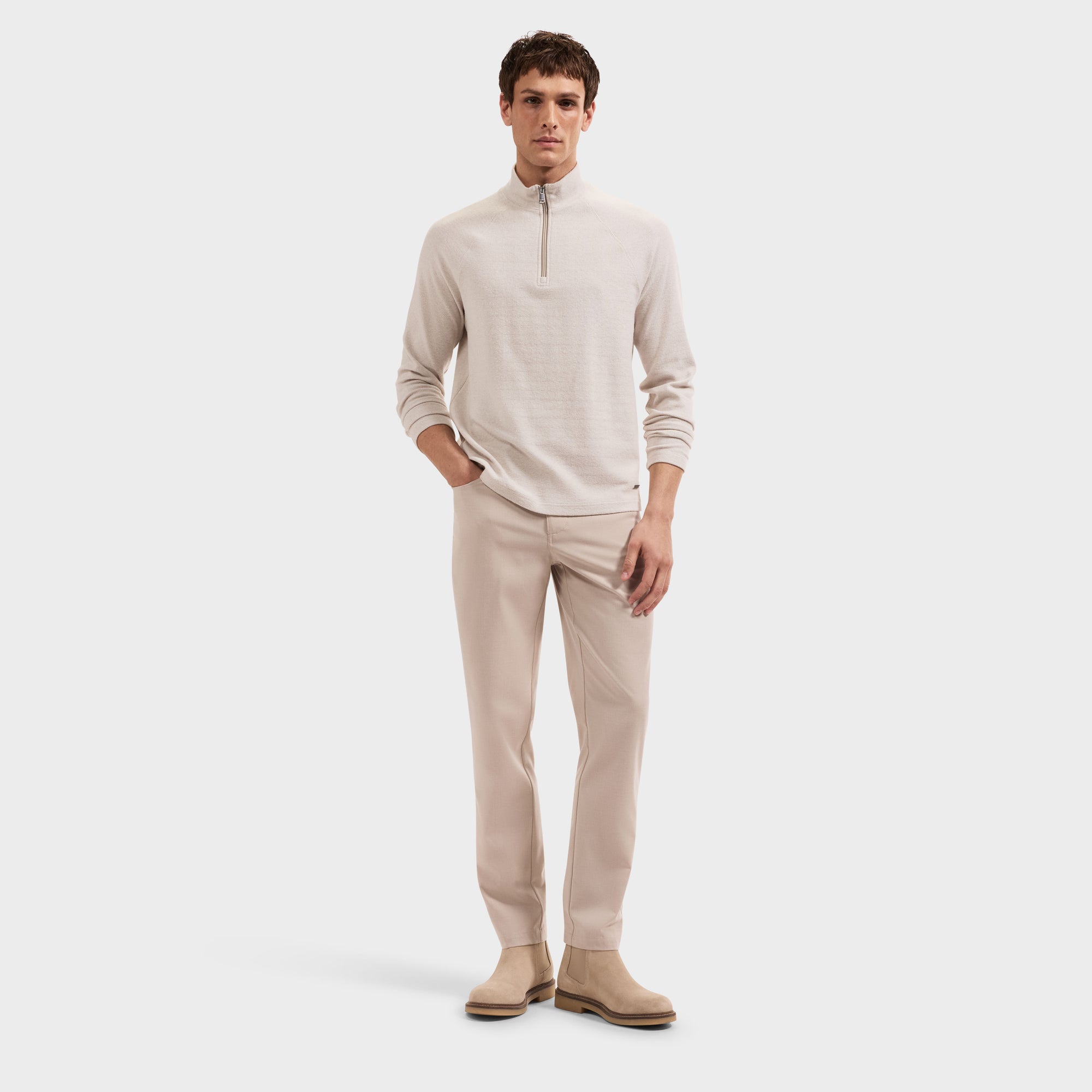 Chevron Quarter-Zip Pullover