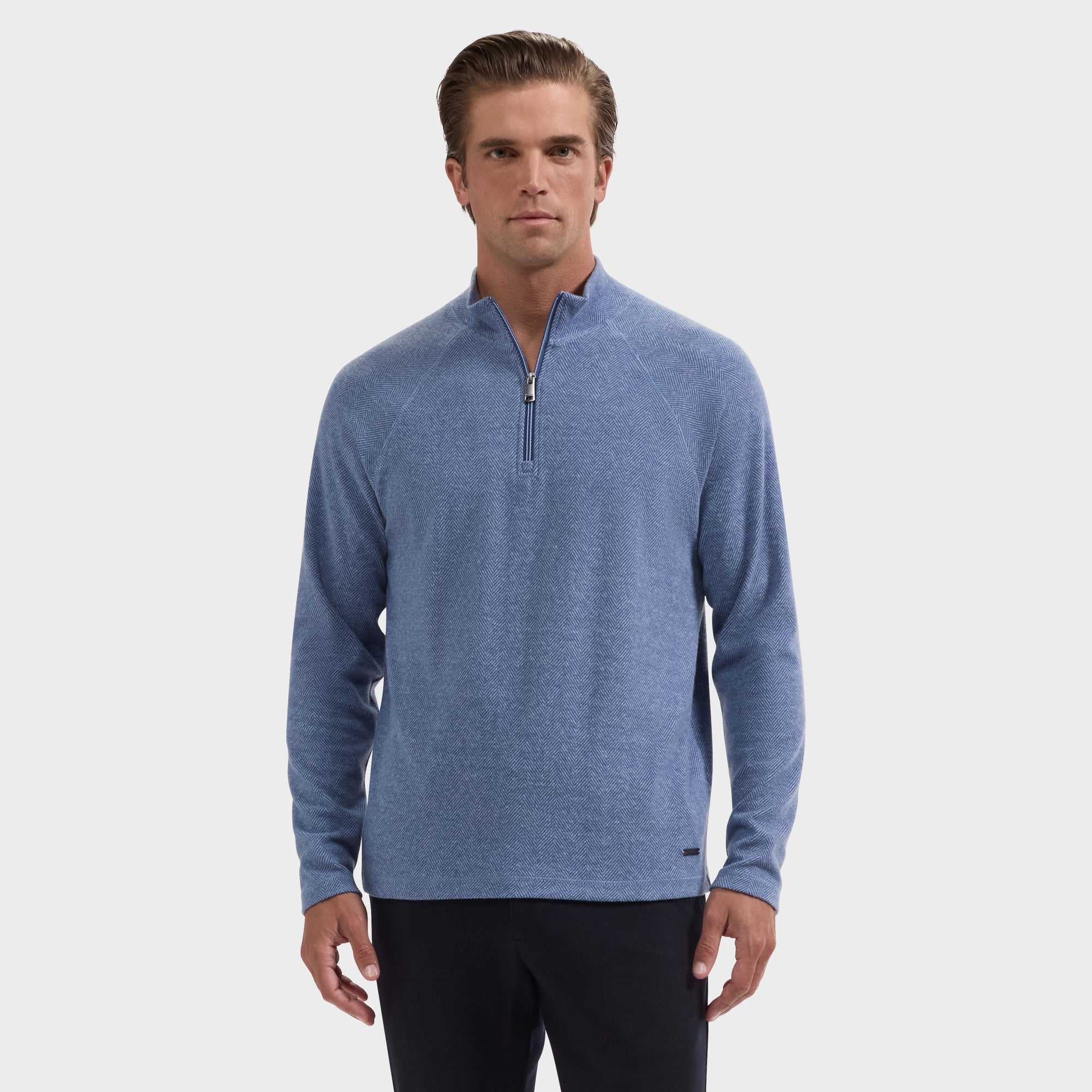 Chevron Quarter-Zip Pullover