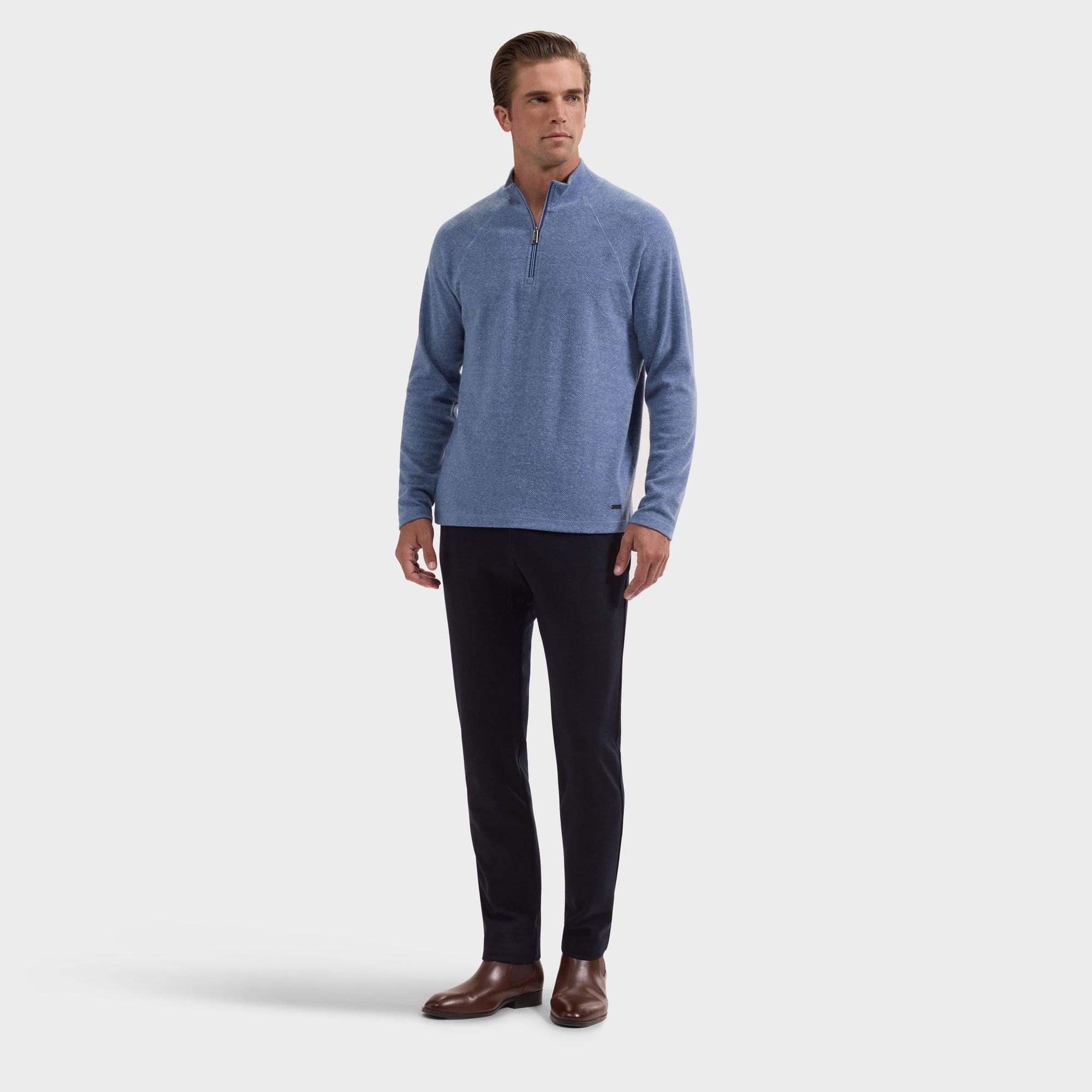Chevron Quarter-Zip Pullover