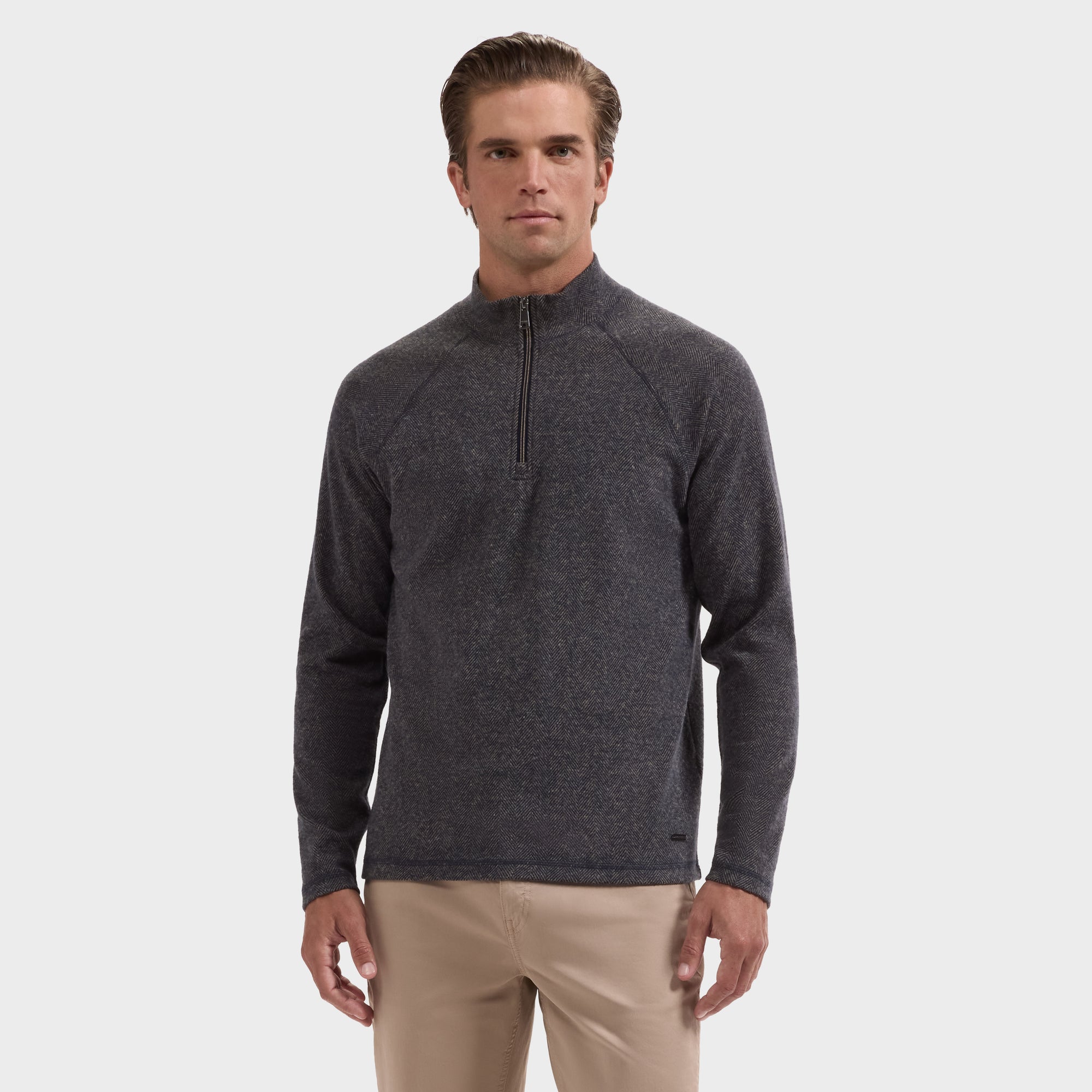 Chevron Quarter-Zip Pullover