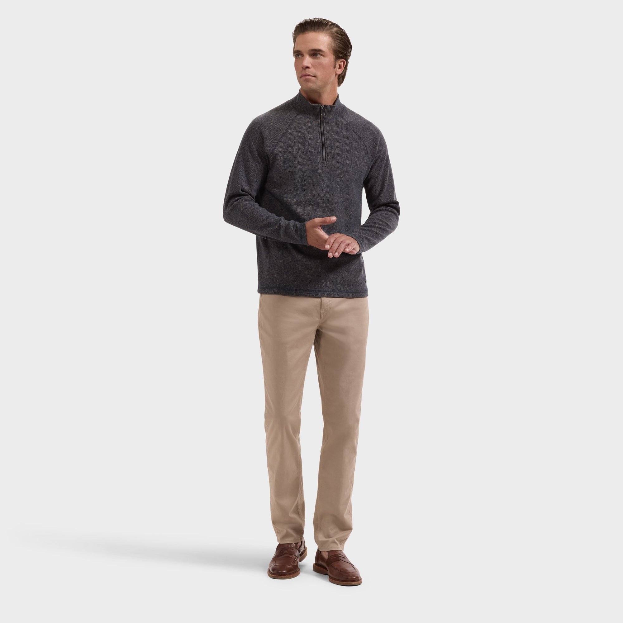 Chevron Quarter-Zip Pullover