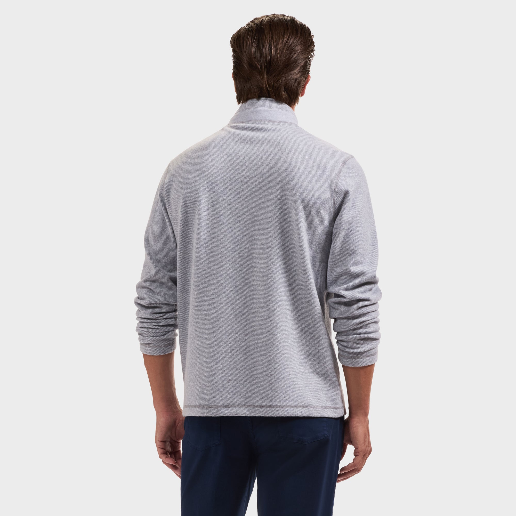 Micro Stripe Quarter-Zip Pullover