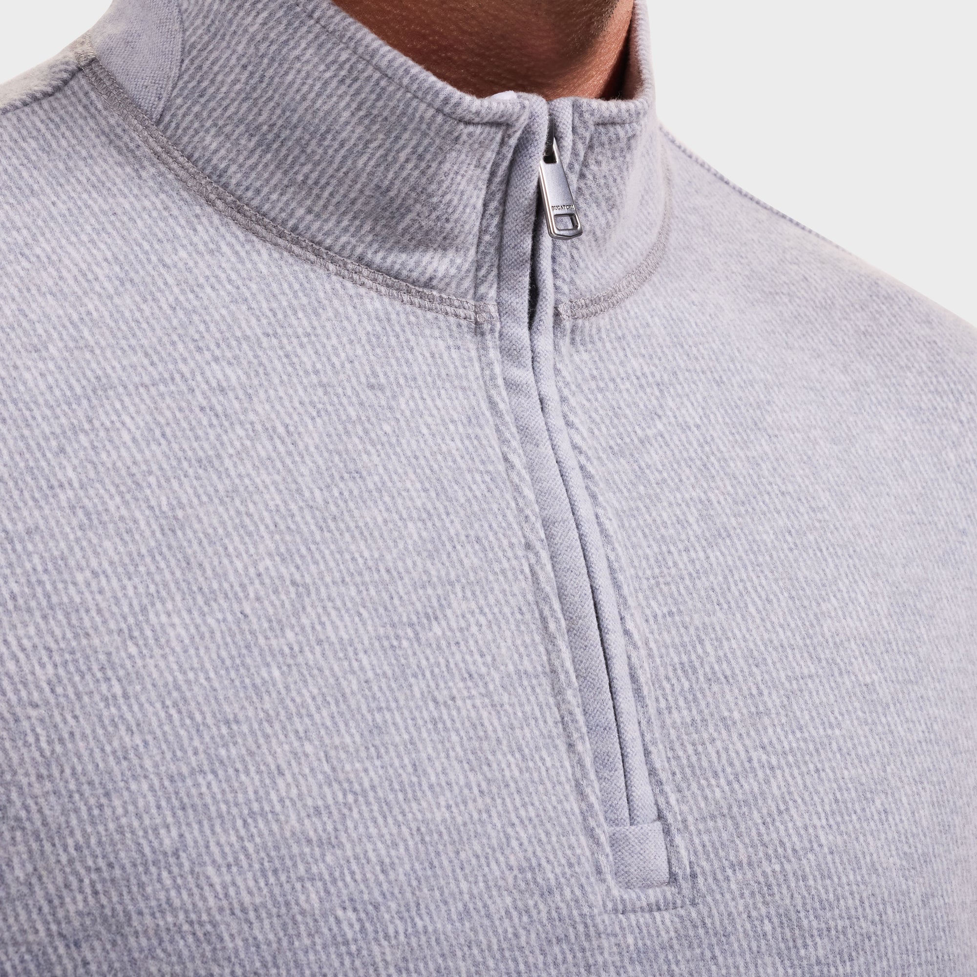 Micro Stripe Quarter-Zip Pullover