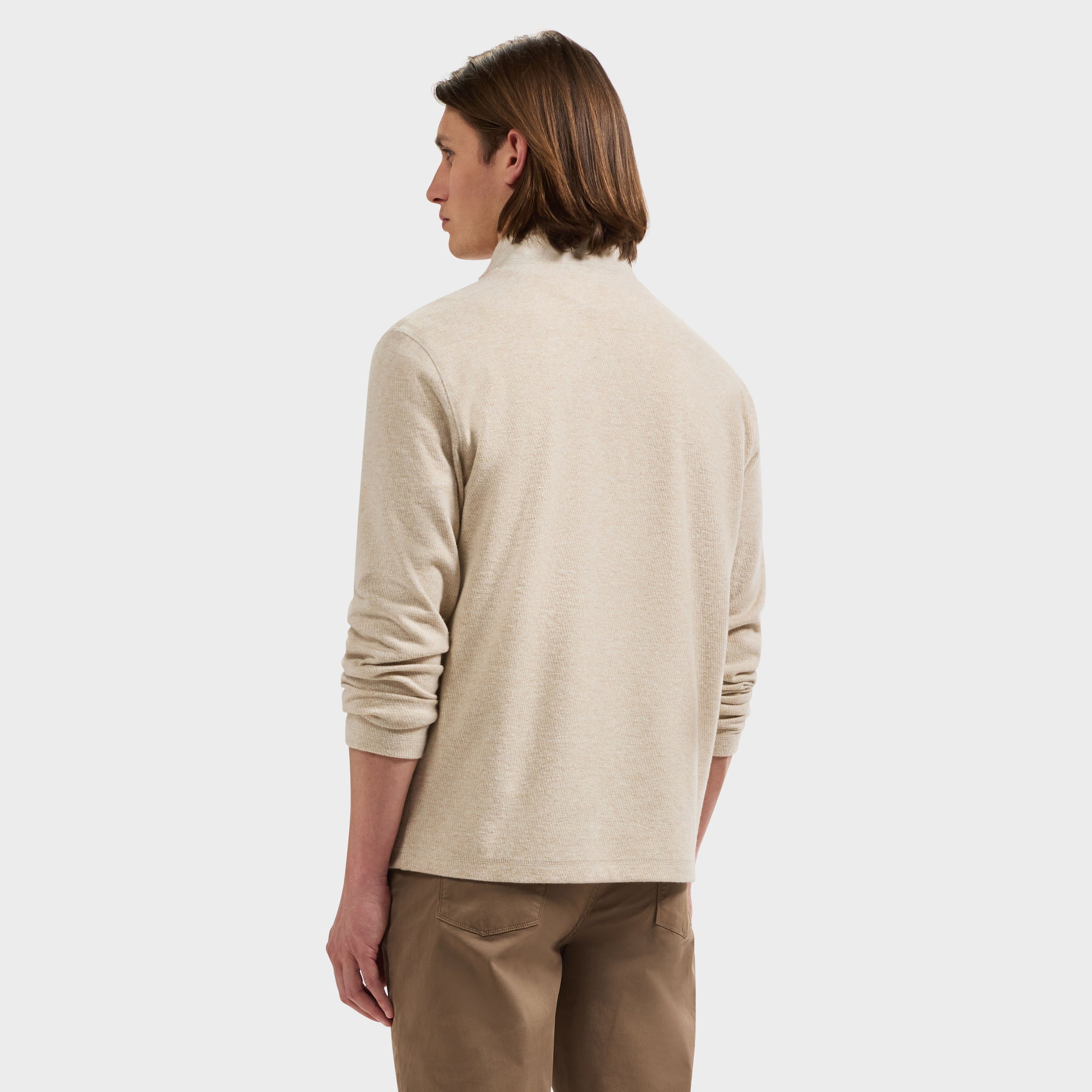 Micro Stripe Quarter-Zip Pullover