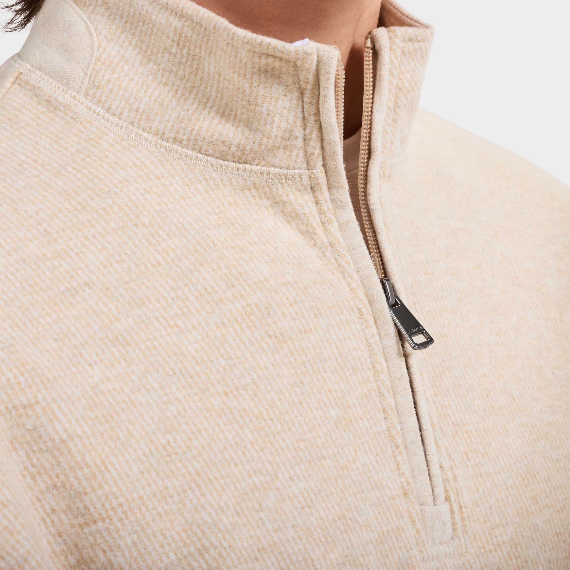 Micro Stripe Quarter-Zip Pullover
