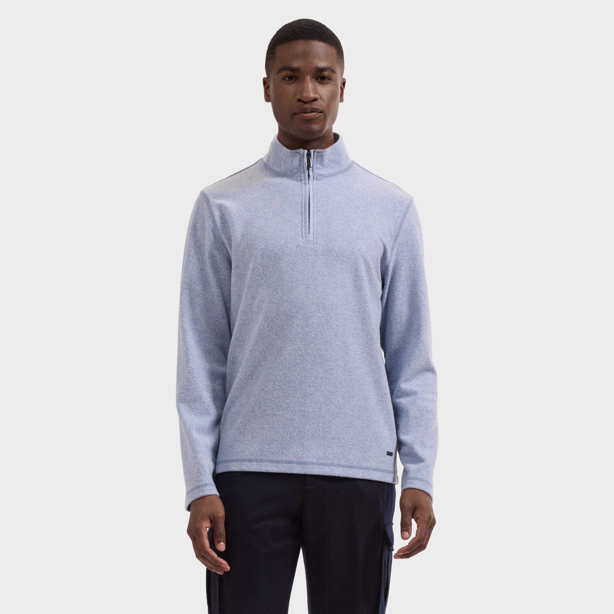 Micro Stripe Quarter-Zip Pullover