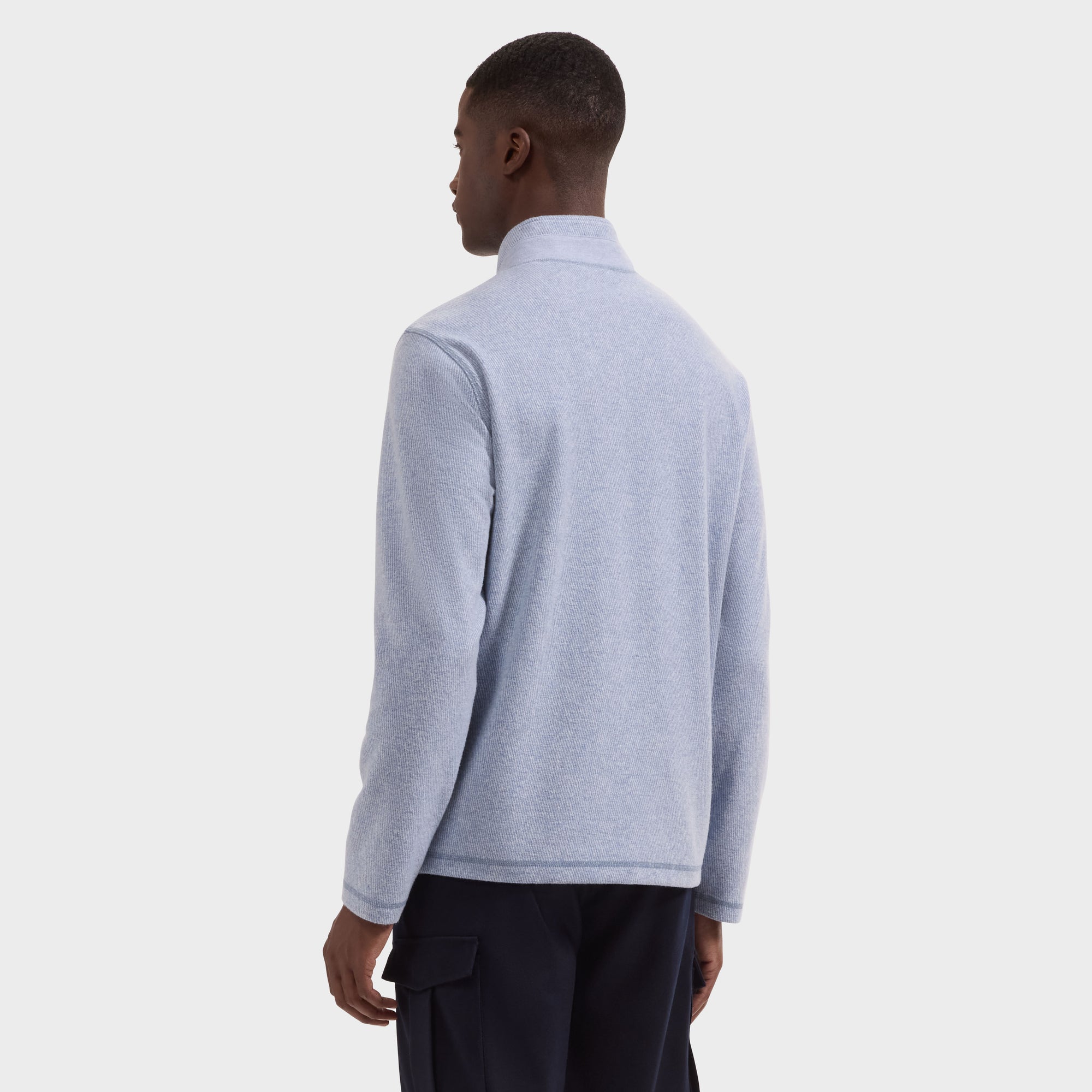 Micro Stripe Quarter-Zip Pullover