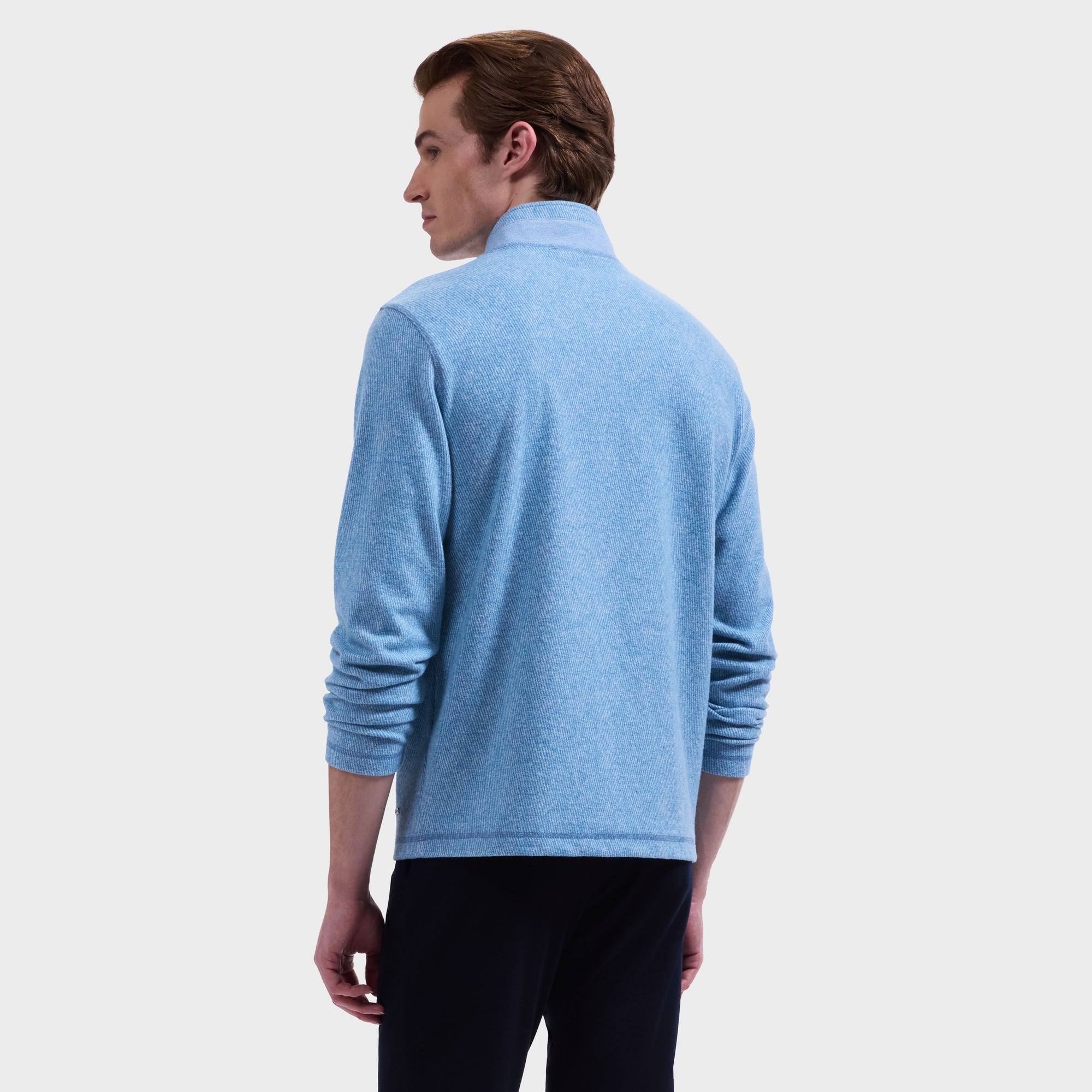 Micro Stripe Quarter-Zip Pullover