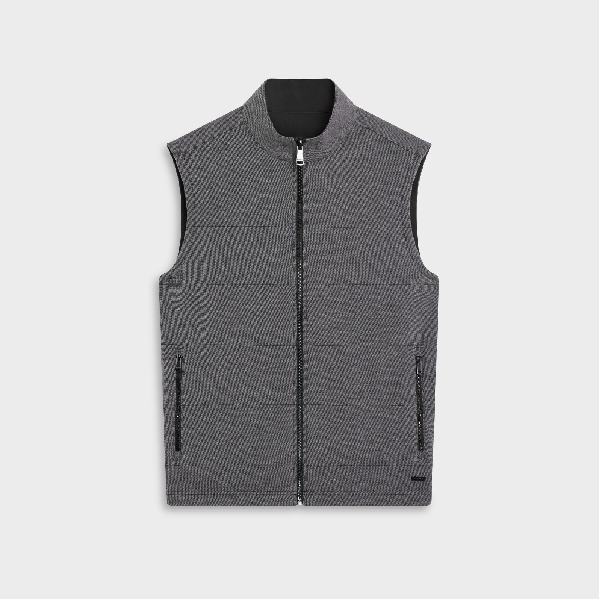 Reversible Micro Stripe Zip Knit Vest