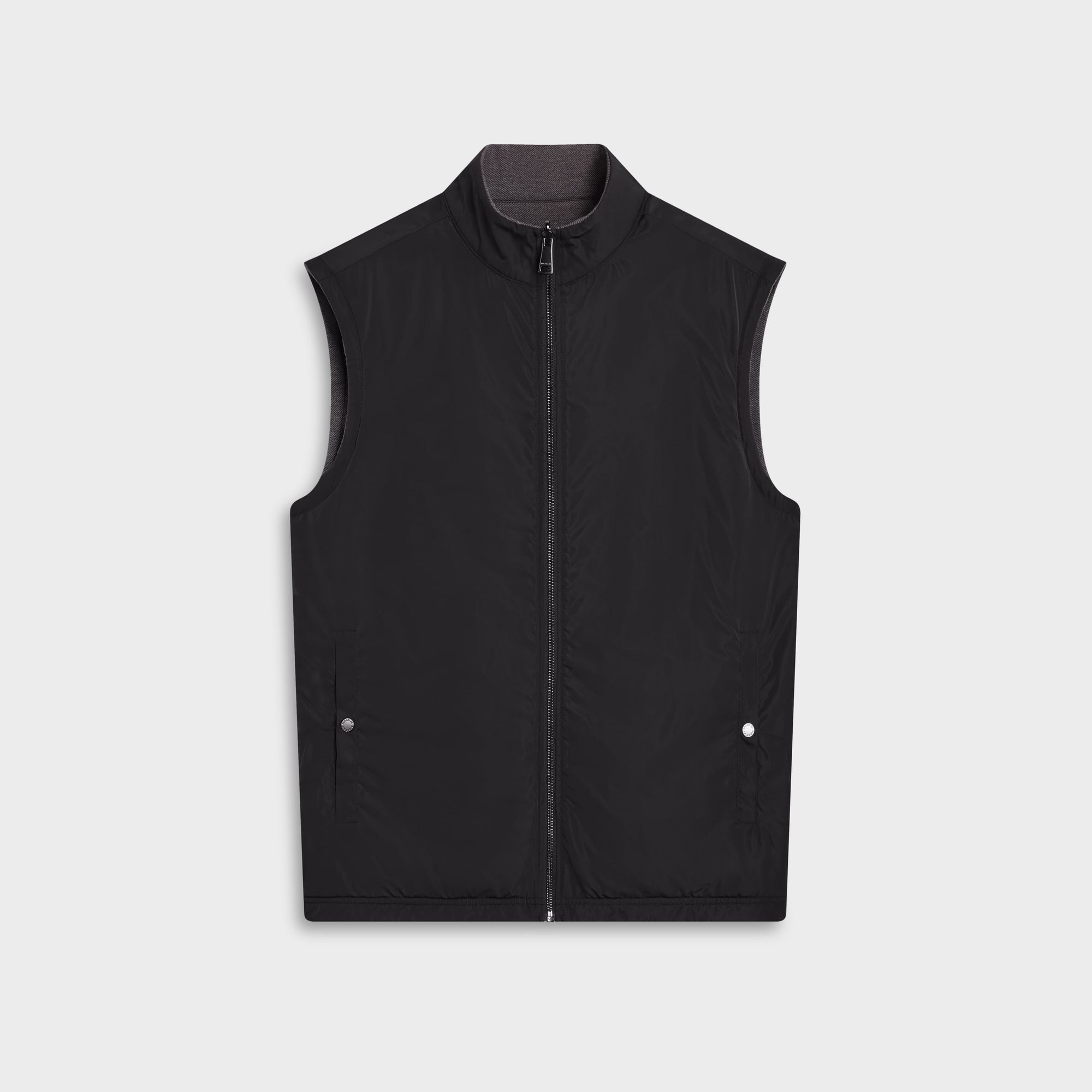 Reversible Micro Stripe Zip Knit Vest