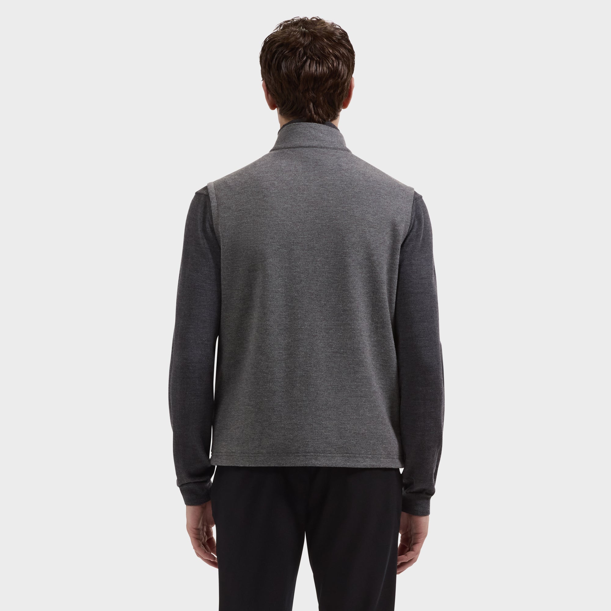 Reversible Micro Stripe Zip Knit Vest
