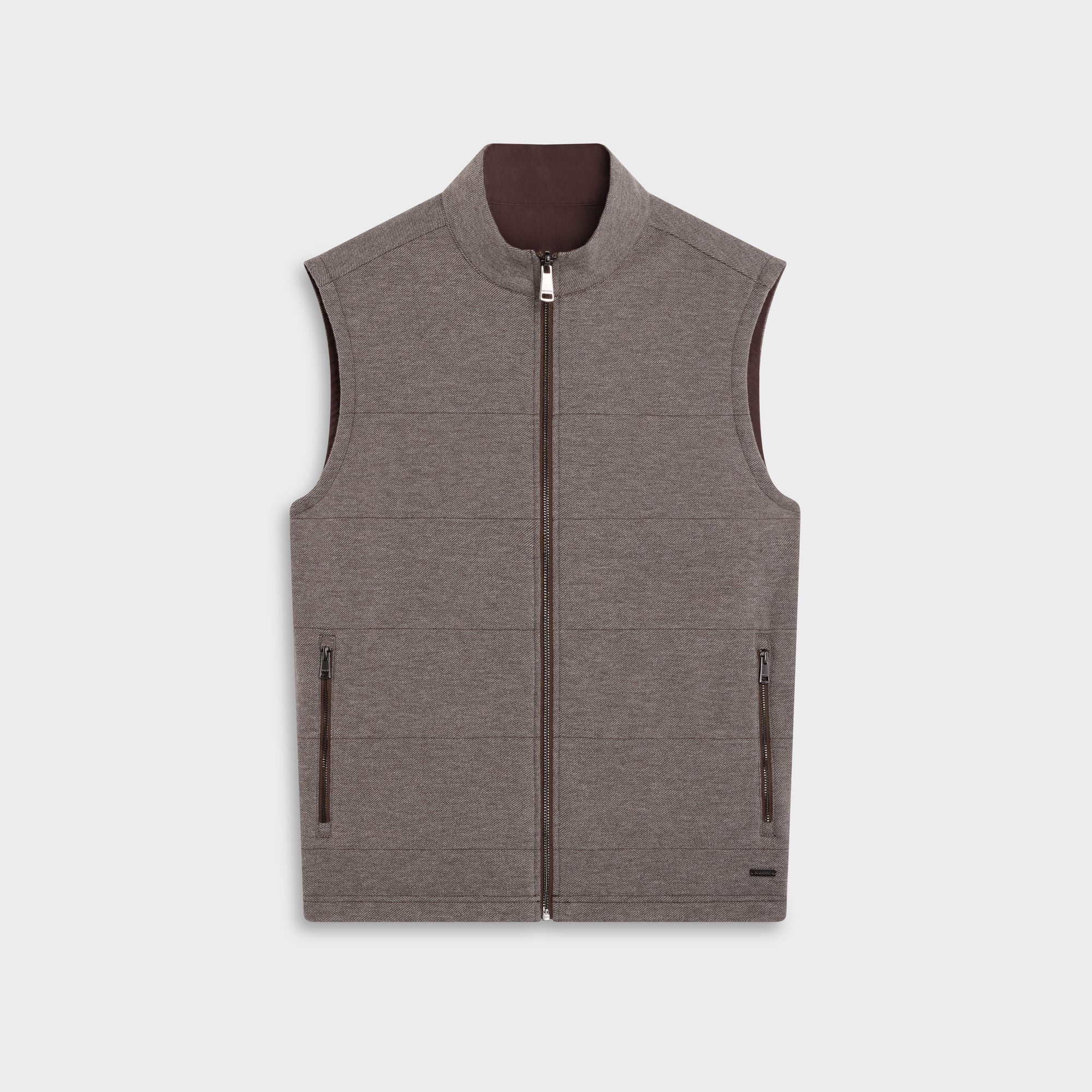 Reversible Micro Stripe Zip Knit Vest