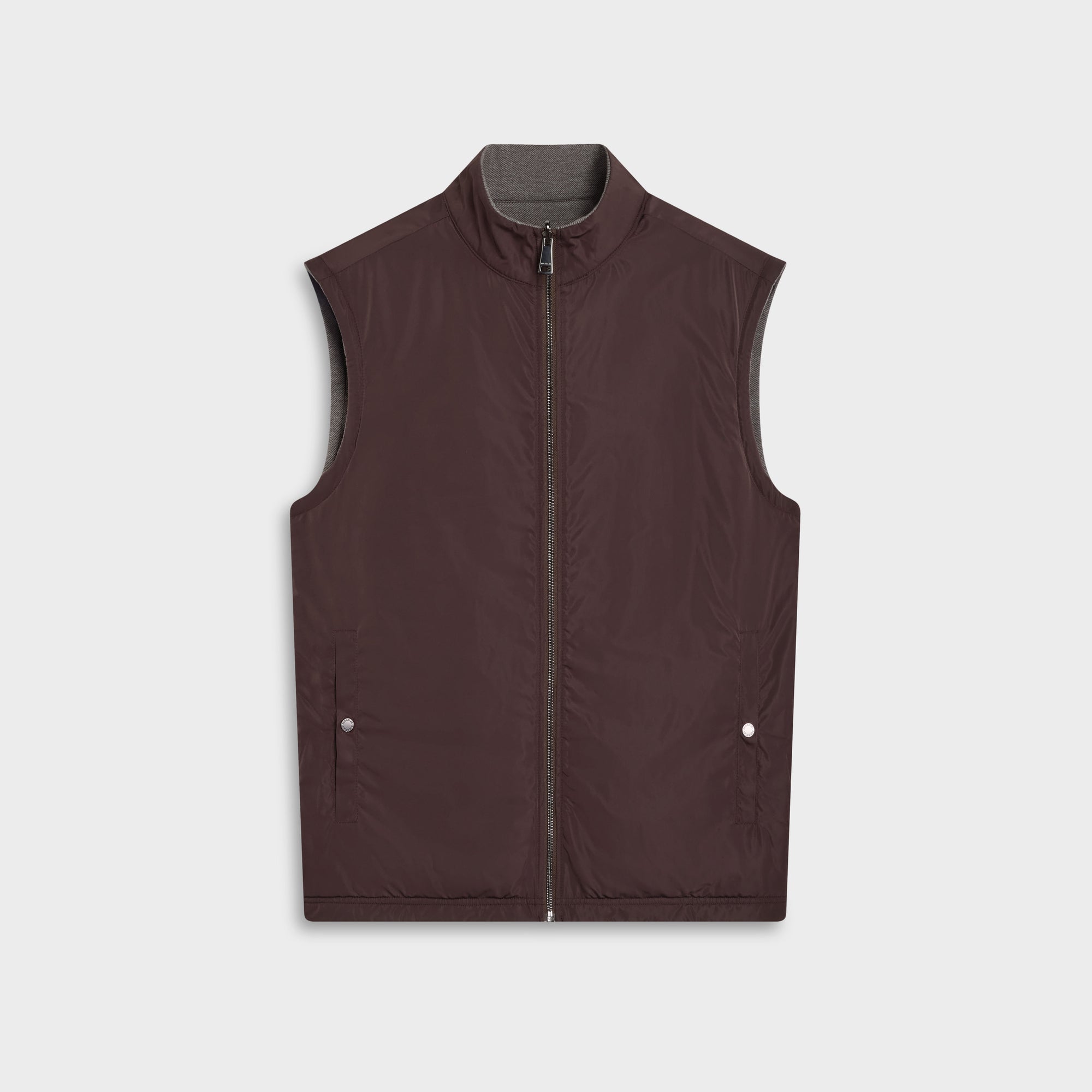 Reversible Micro Stripe Zip Knit Vest