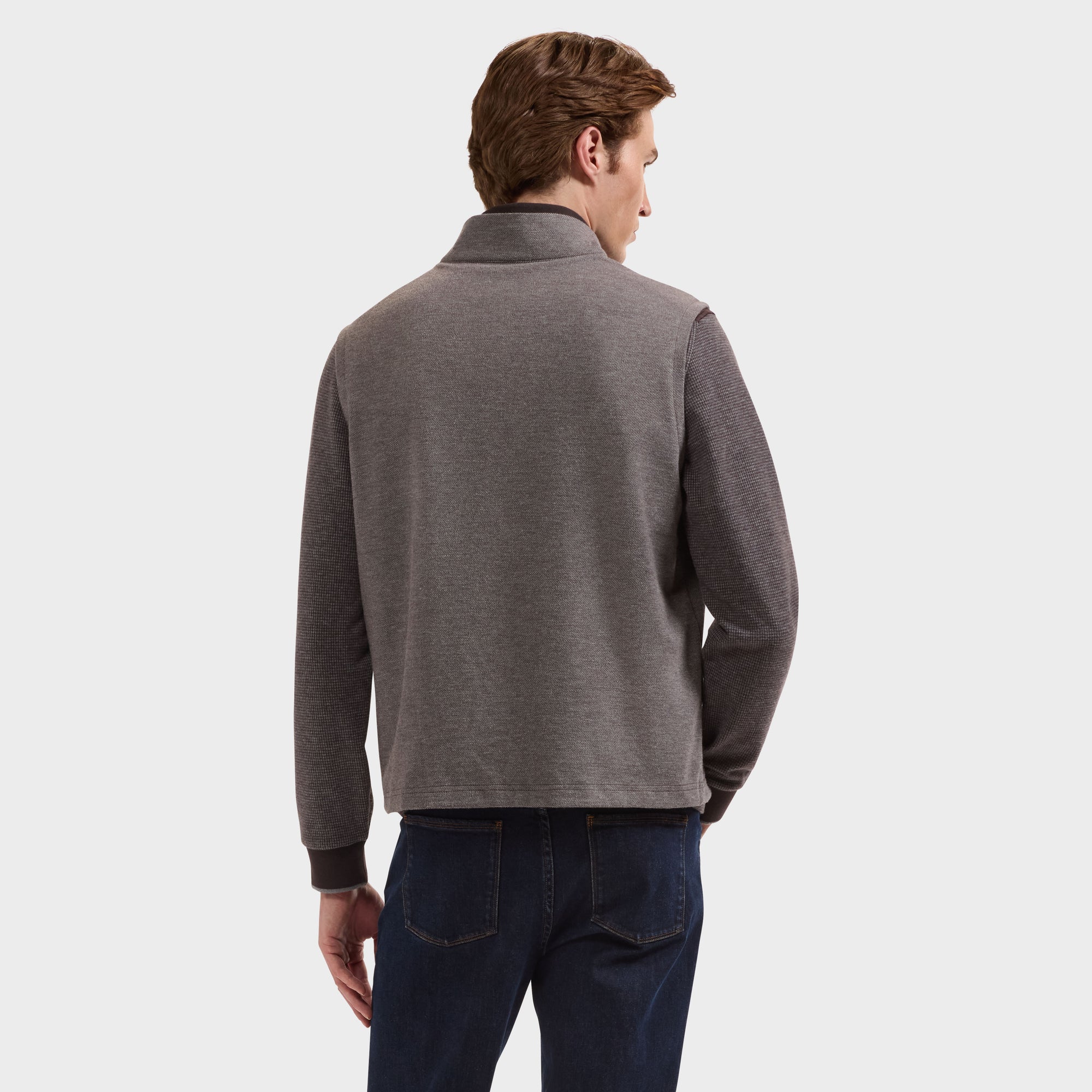 Reversible Micro Stripe Zip Knit Vest