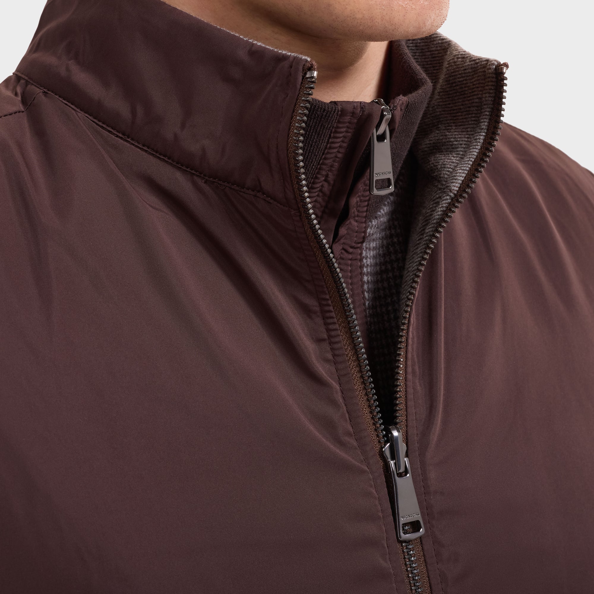 Reversible Micro Stripe Zip Knit Vest