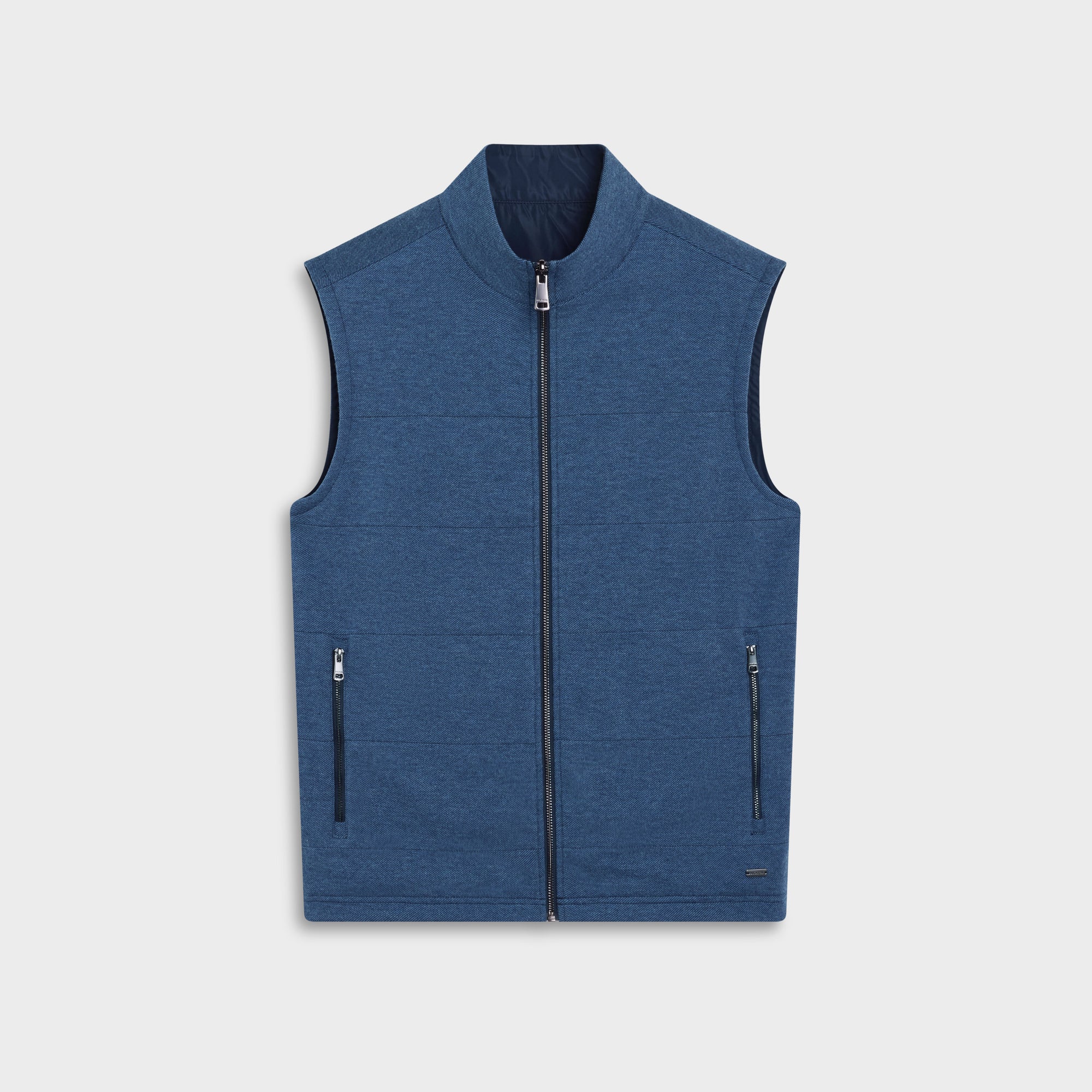Reversible Micro Stripe Zip Knit Vest