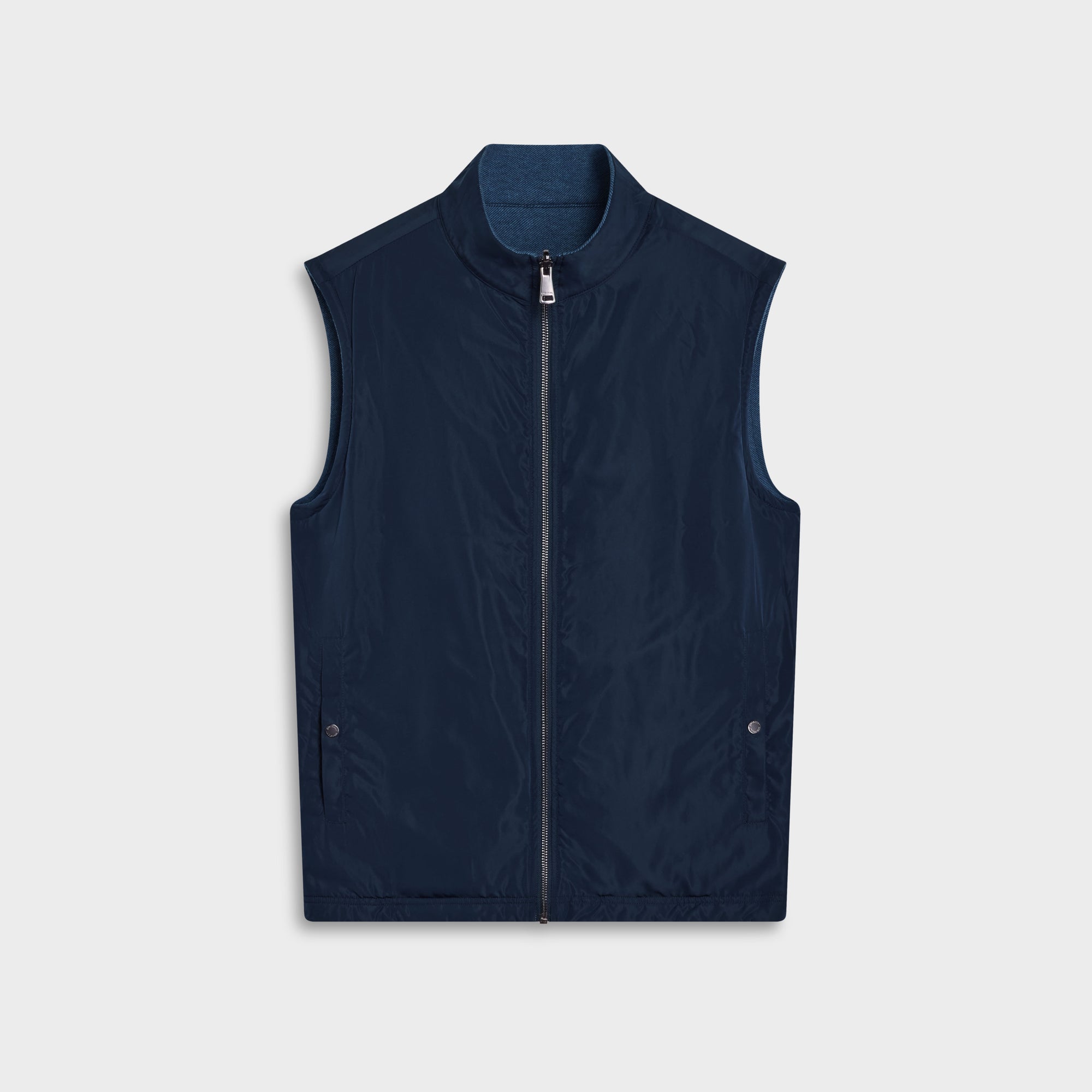 Reversible Micro Stripe Zip Knit Vest