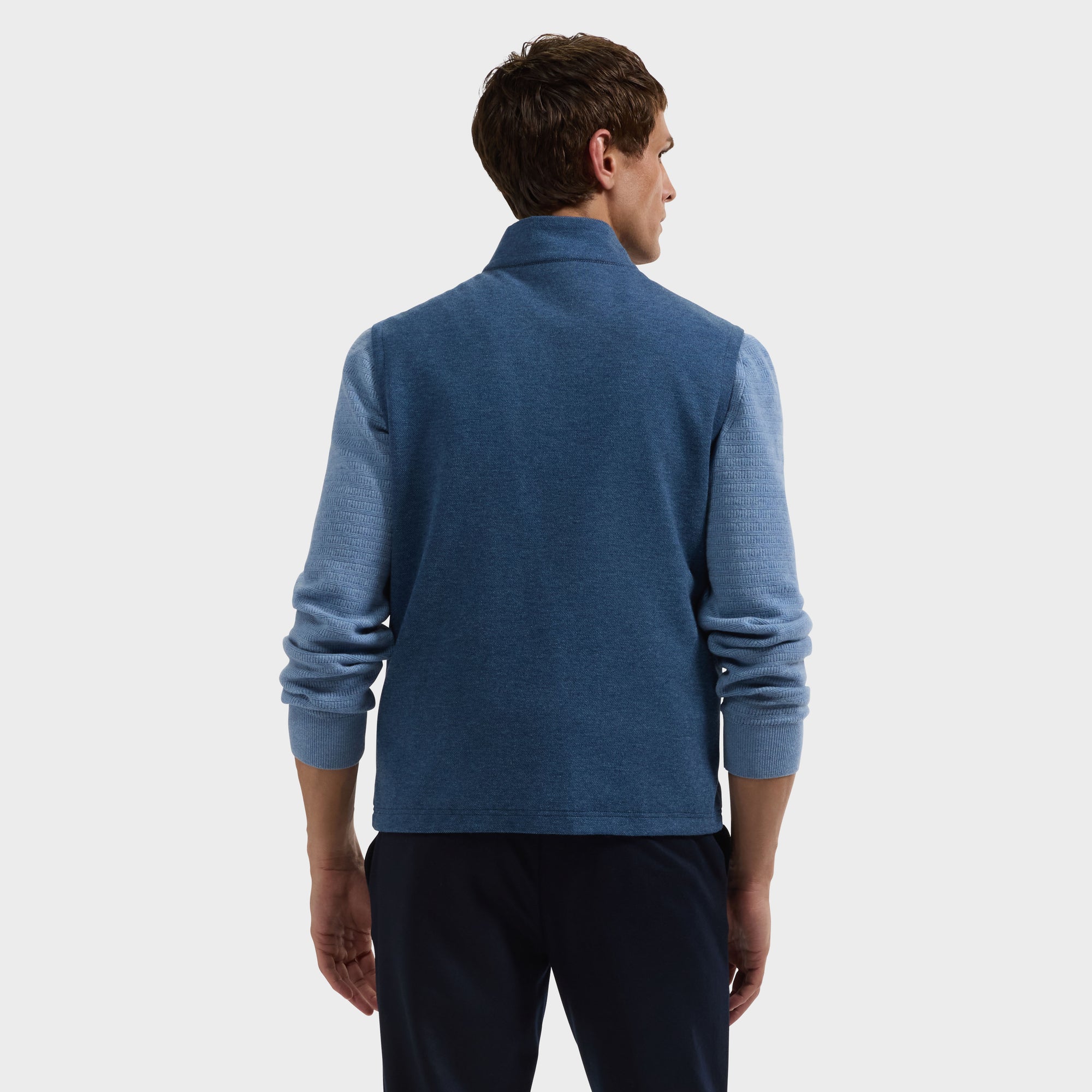 Reversible Micro Stripe Zip Knit Vest