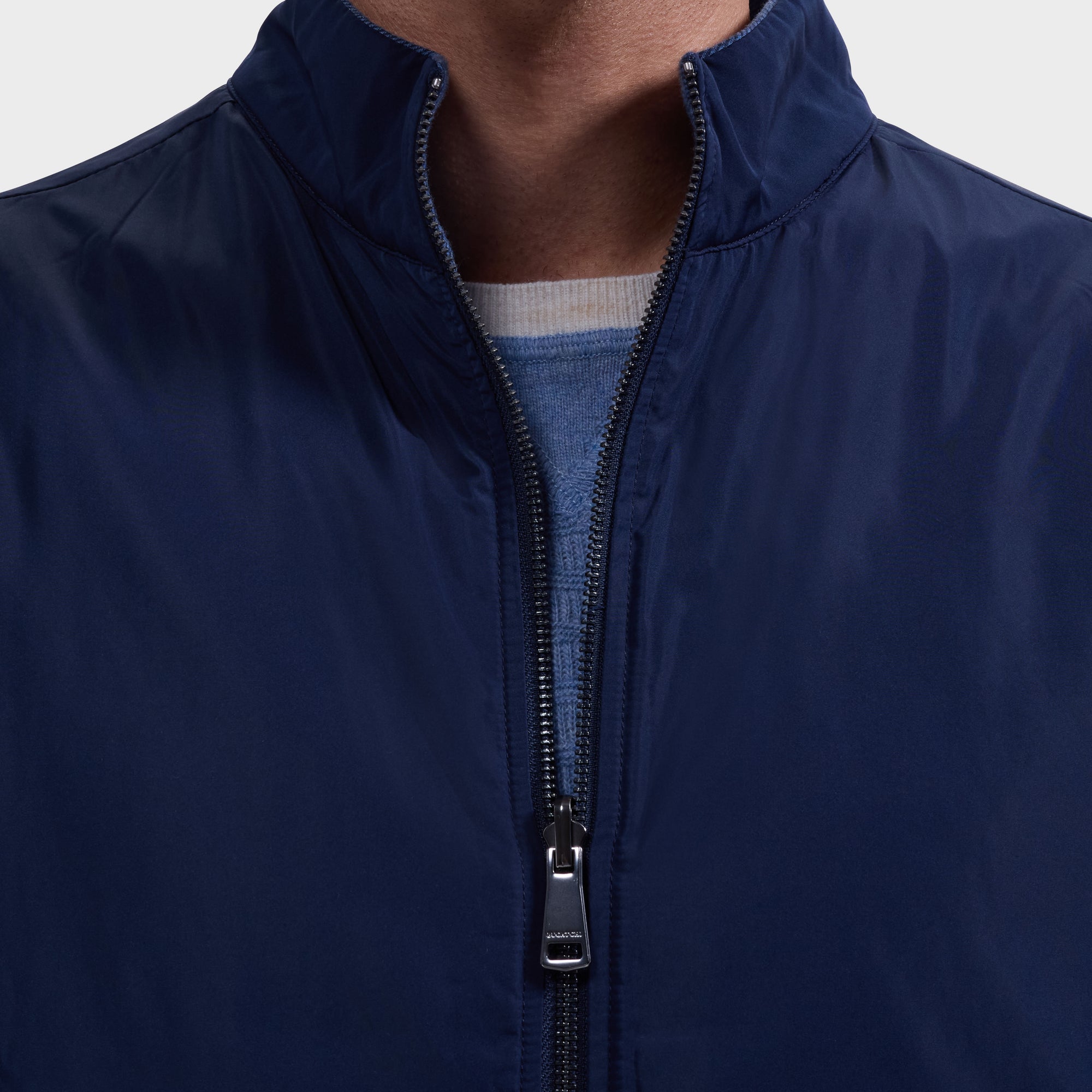 Reversible Micro Stripe Zip Knit Vest