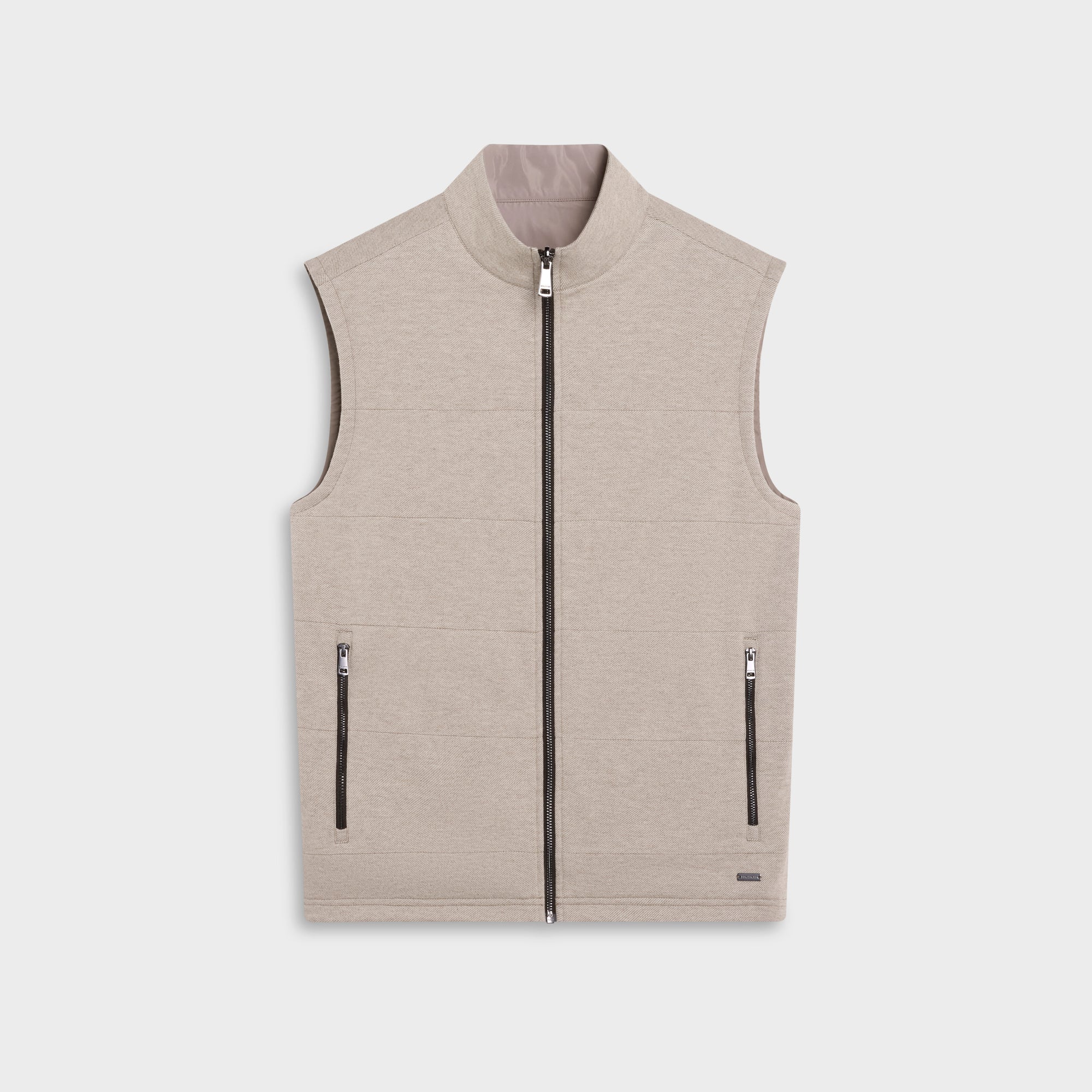 Reversible Micro Stripe Zip Knit Vest