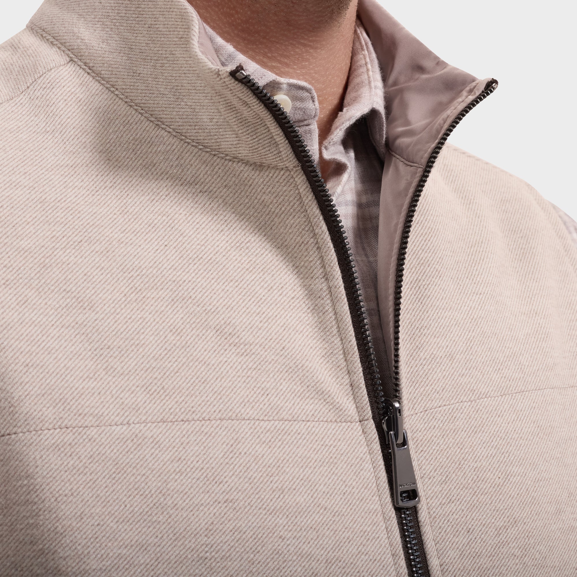 Reversible Micro Stripe Zip Knit Vest