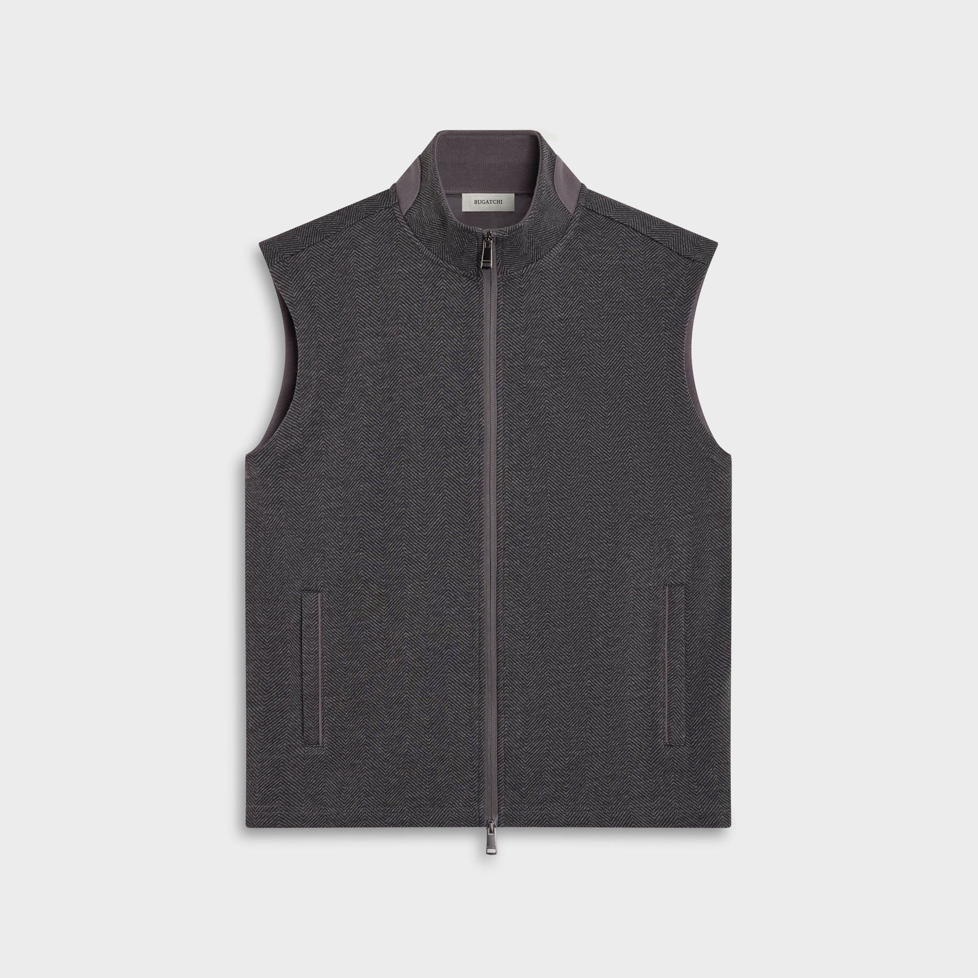 Chevron Knit Zip Vest