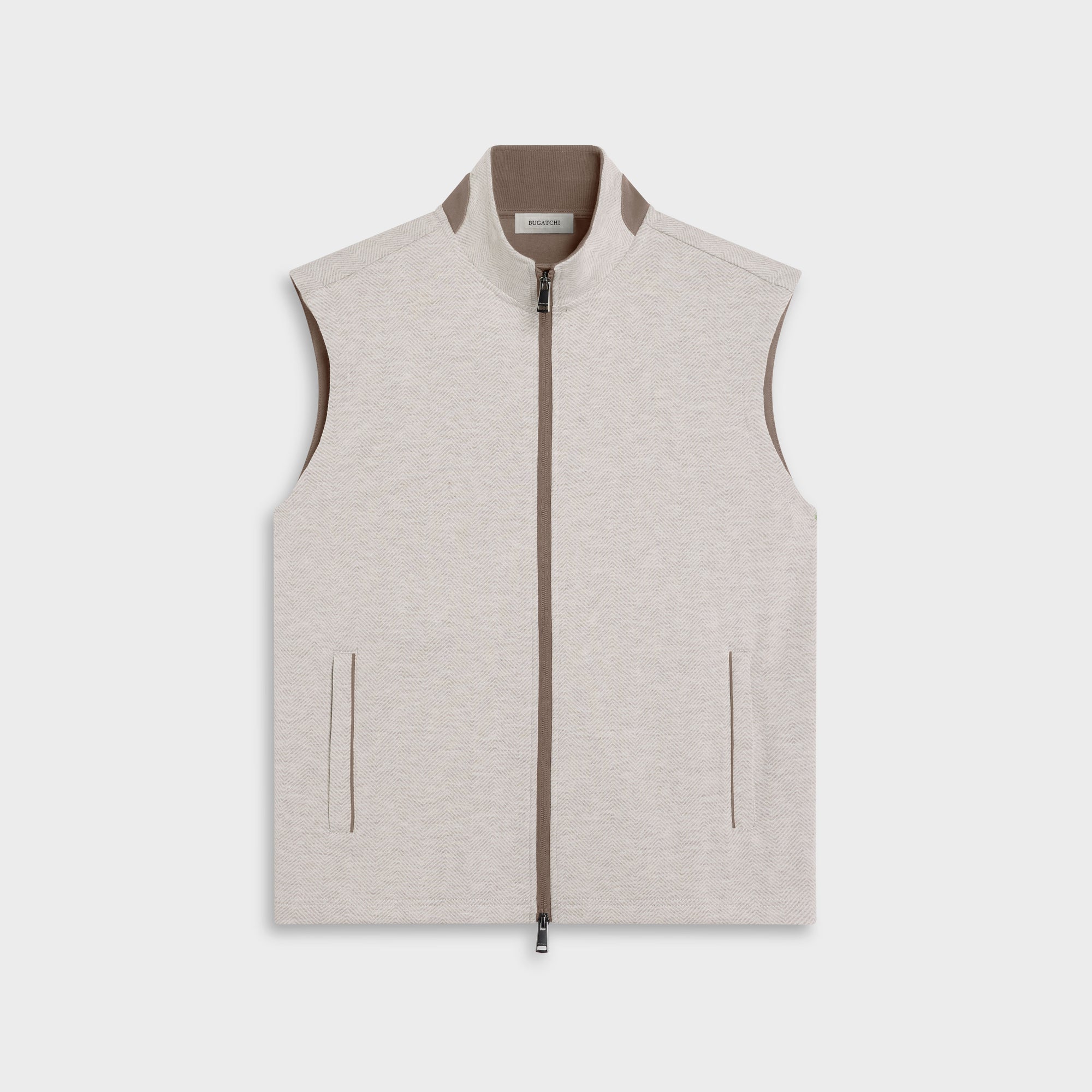 Chevron Knit Zip Vest