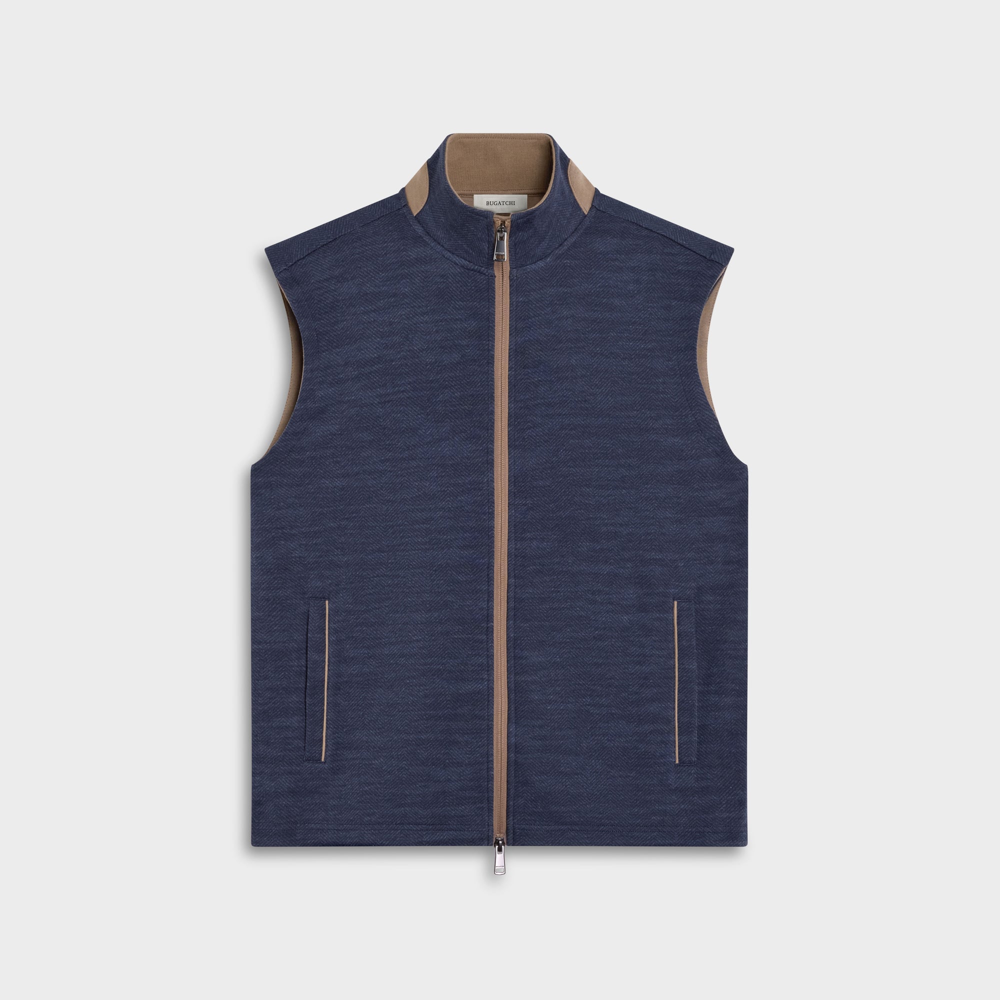 Chevron Knit Zip Vest