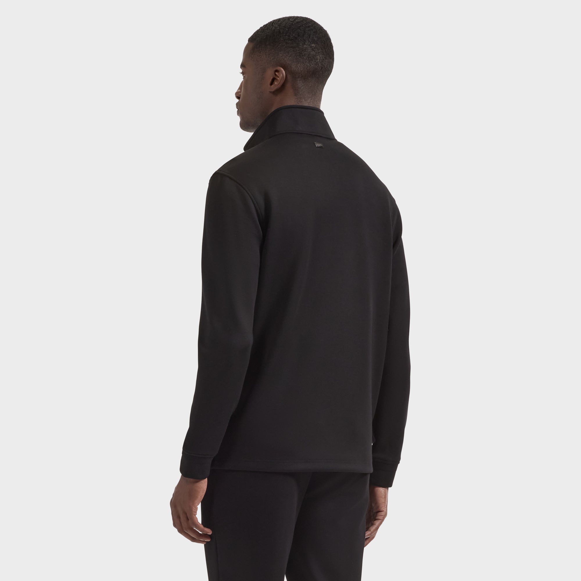 Soft Touch Geometric Jacquard Quarter-Zip Pullover
