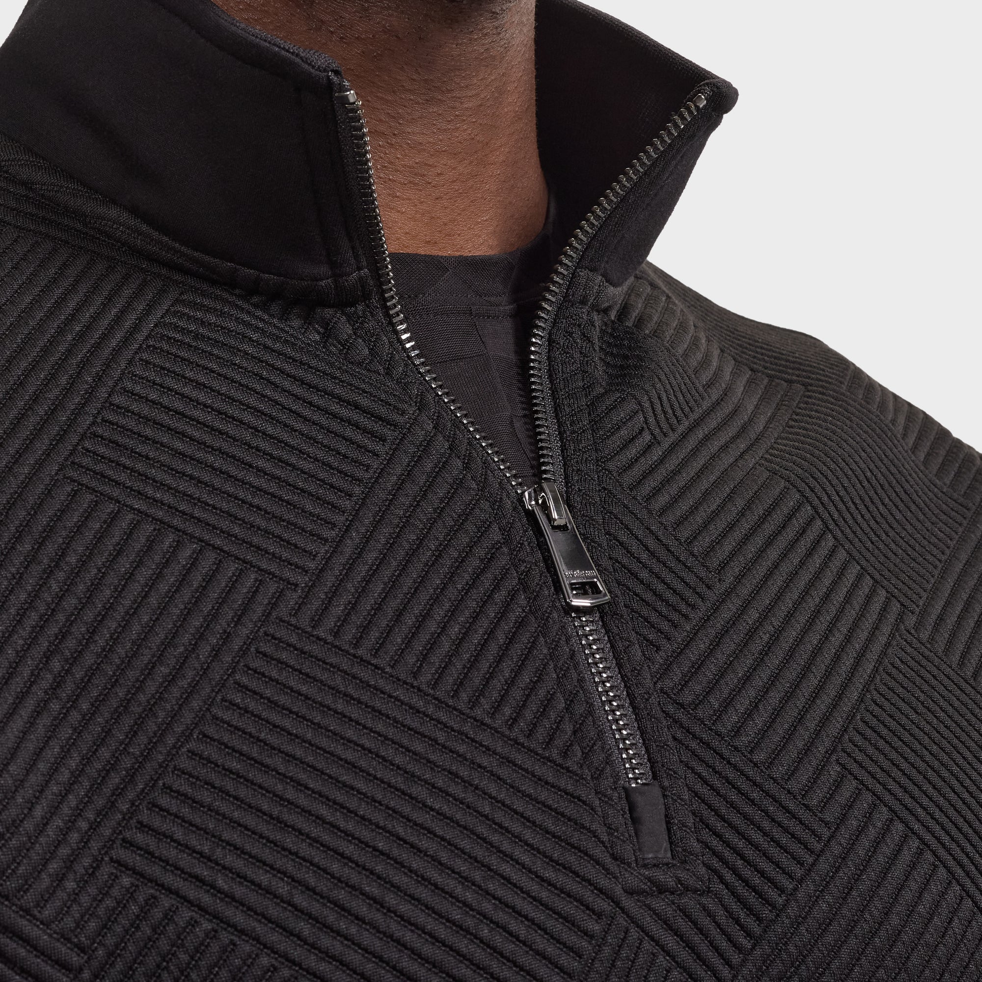 Soft Touch Geometric Jacquard Quarter-Zip Pullover