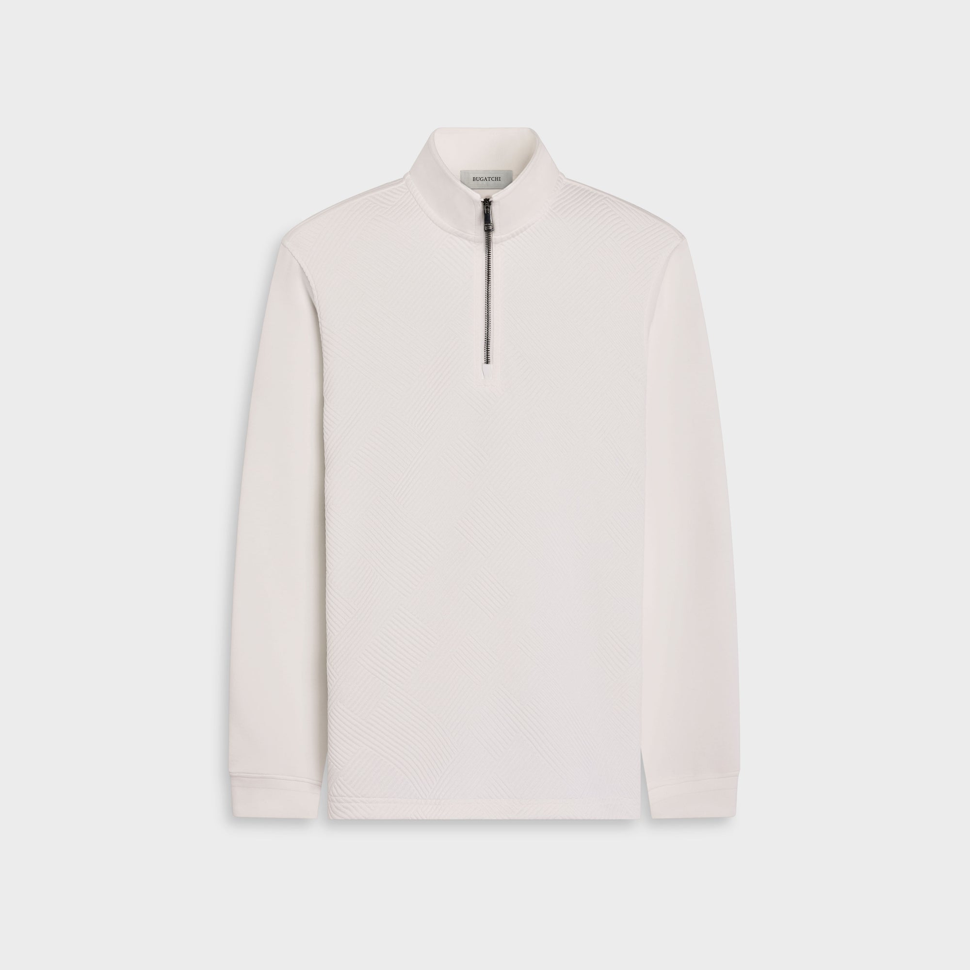Soft Touch Geometric Jacquard Quarter-Zip Pullover