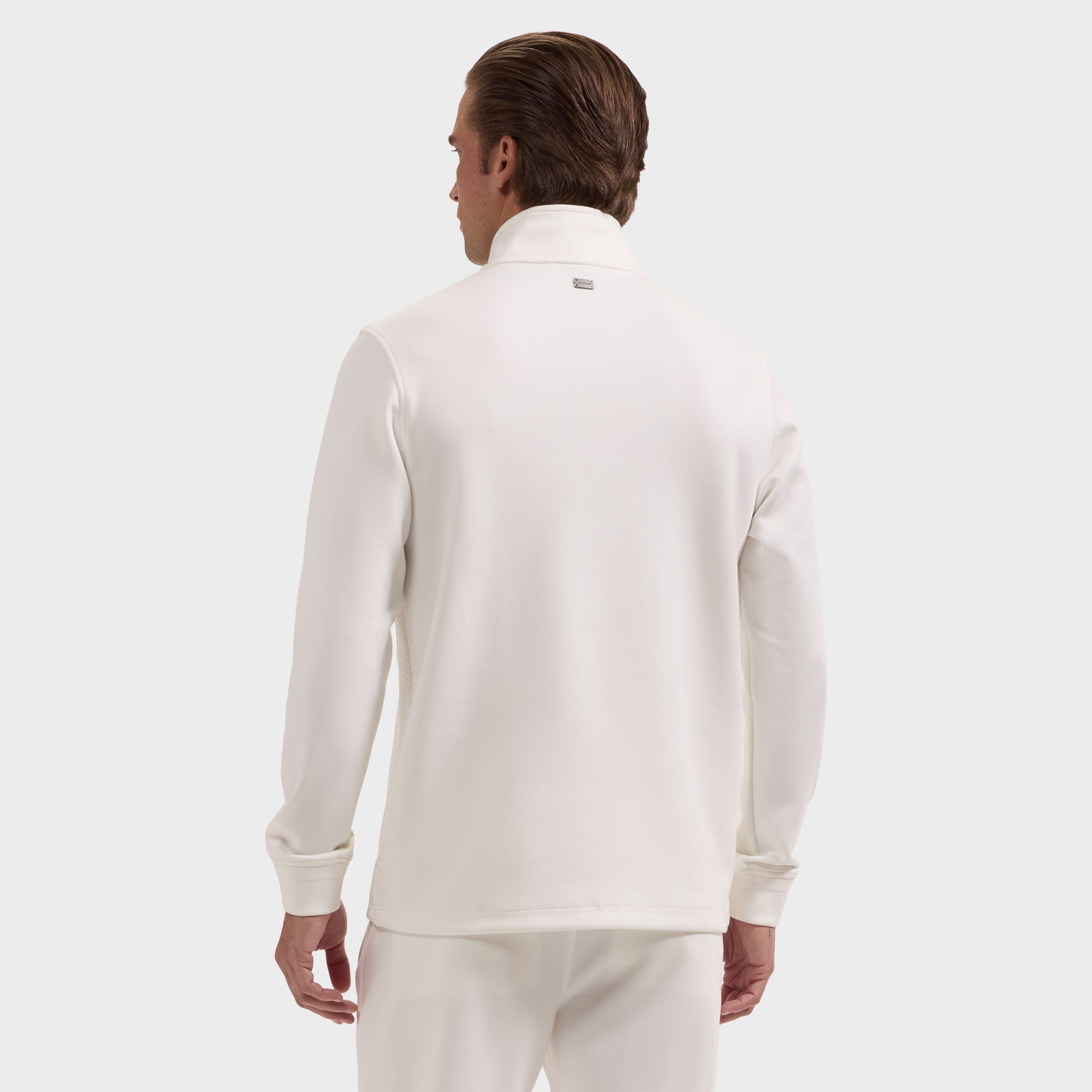 Soft Touch Geometric Jacquard Quarter-Zip Pullover