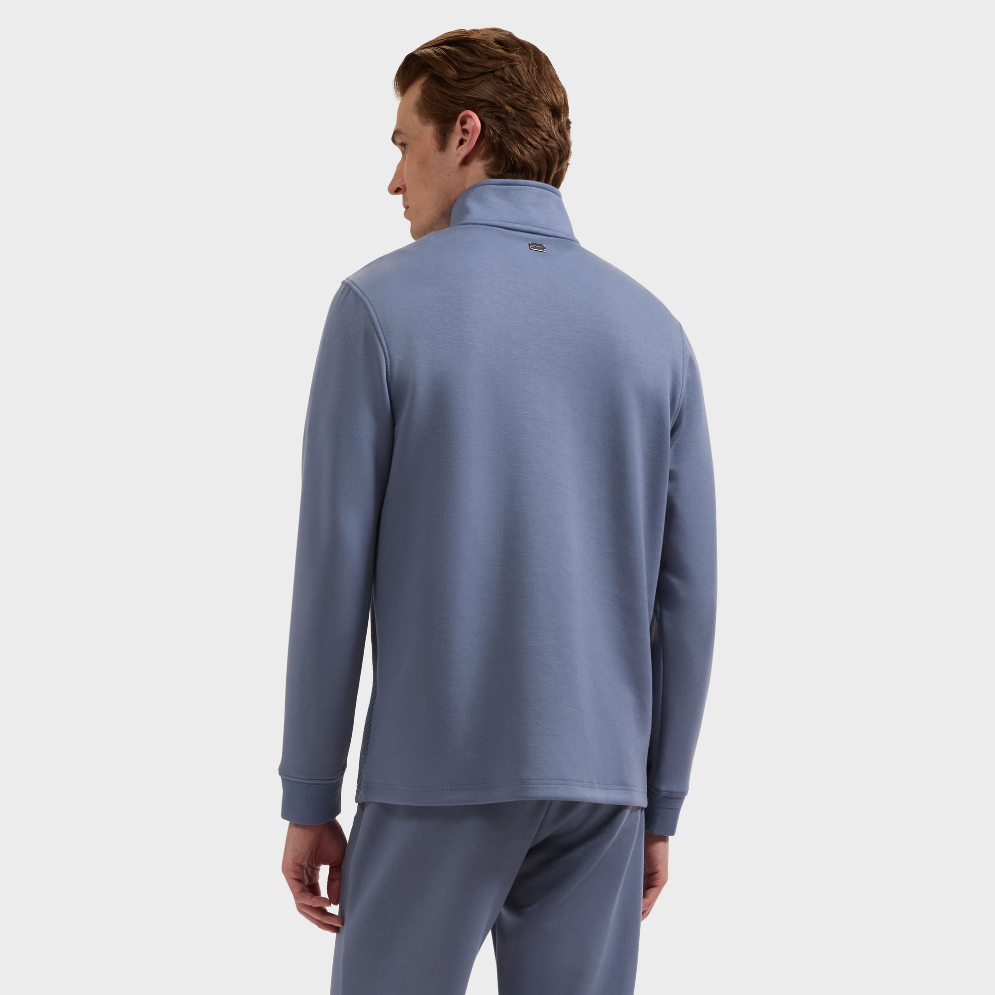 Soft Touch Geometric Jacquard Quarter-Zip Pullover