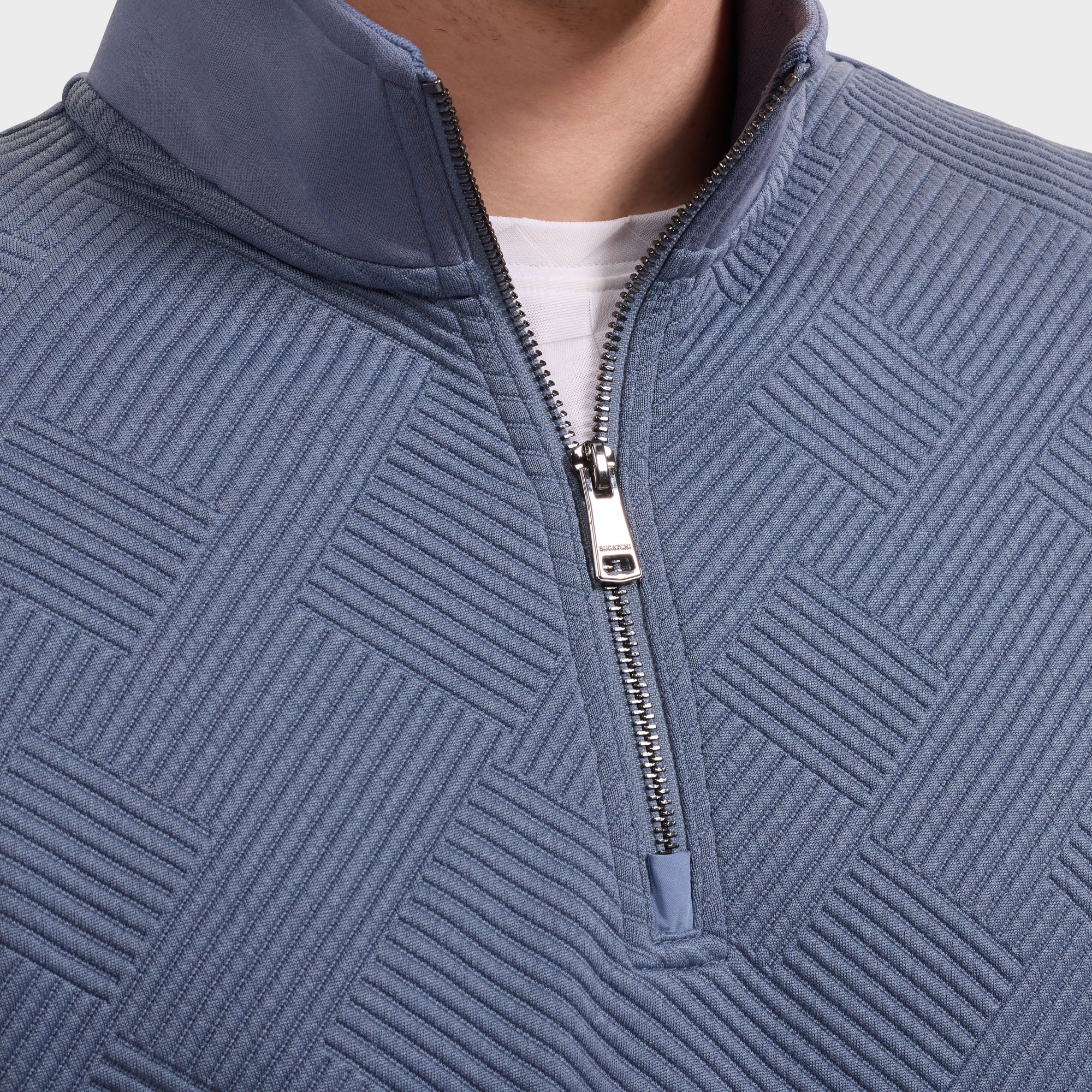Soft Touch Geometric Jacquard Quarter-Zip Pullover