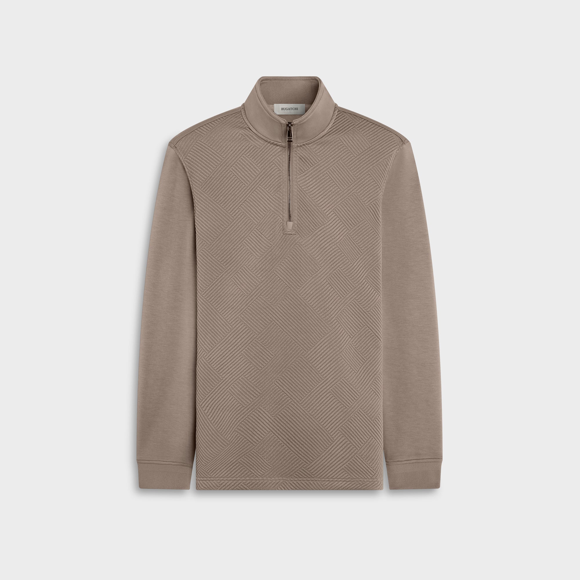 Soft Touch Geometric Jacquard Quarter-Zip Pullover