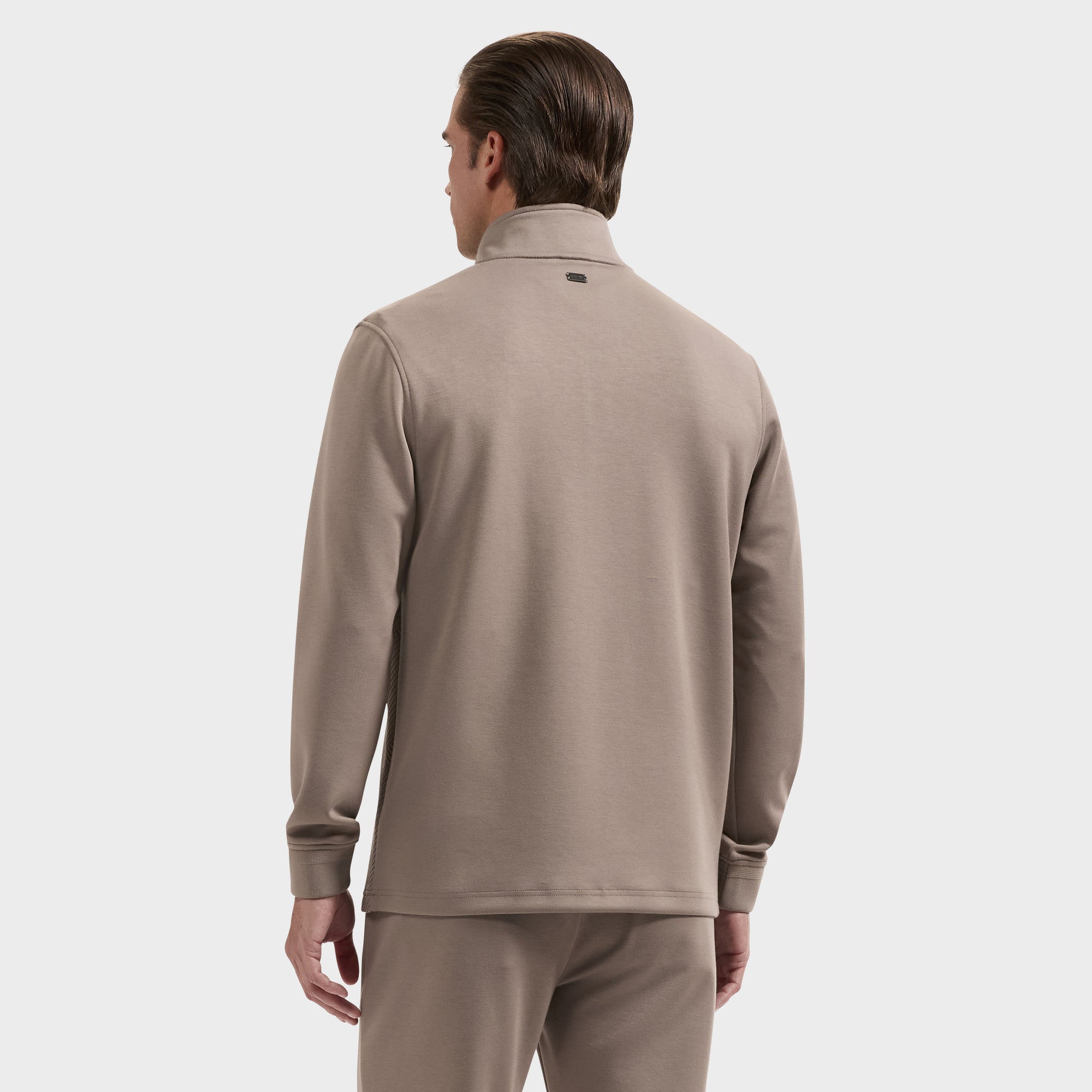 Soft Touch Geometric Jacquard Quarter-Zip Pullover
