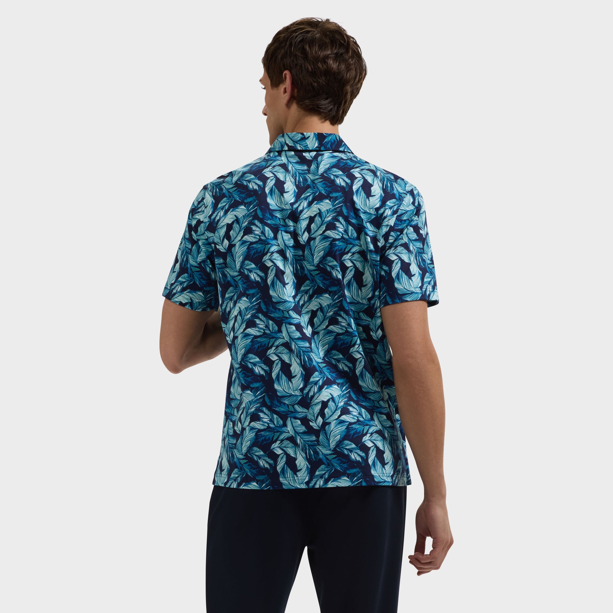 Hendrix Leaf Print Polo Shirt