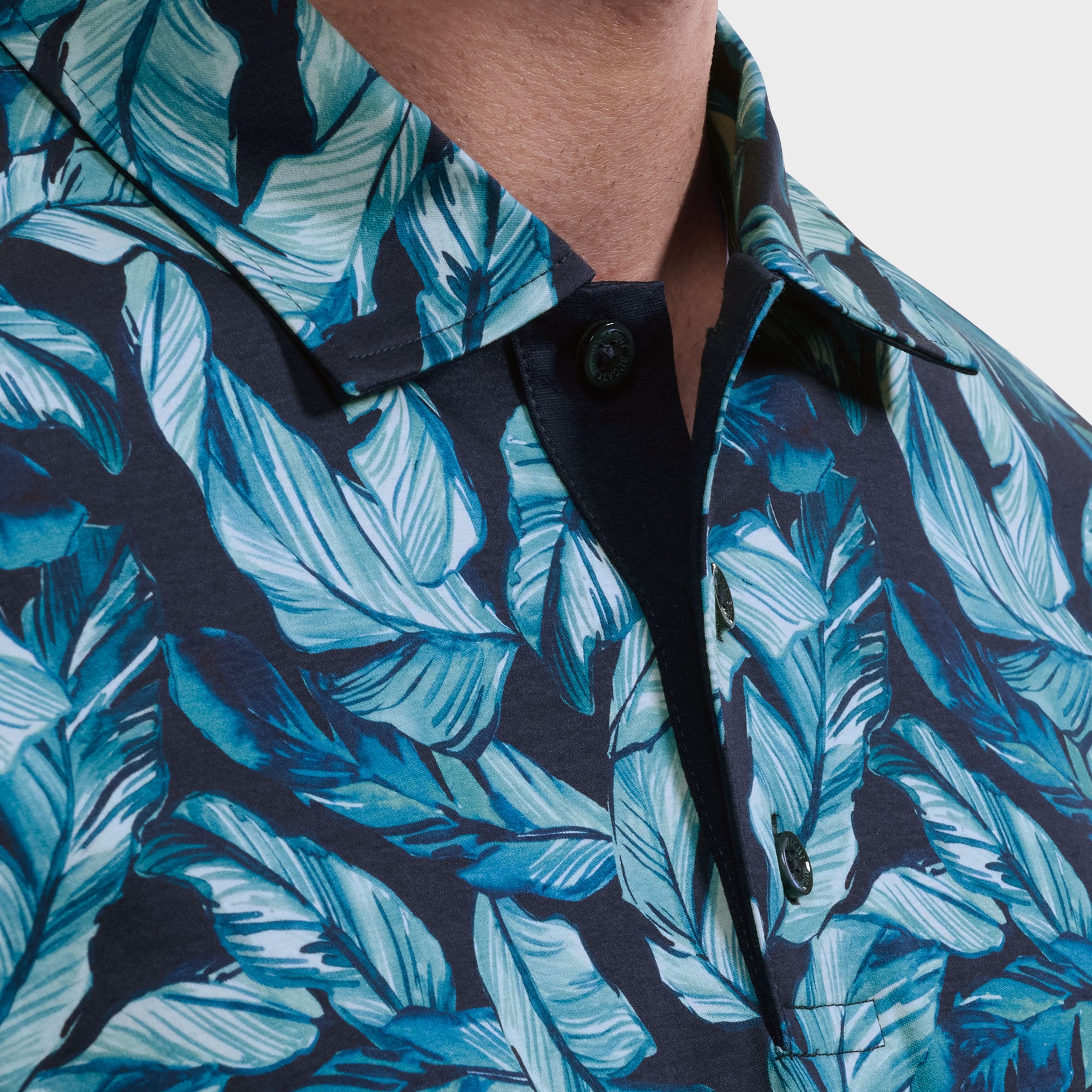 Hendrix Leaf Print Polo Shirt