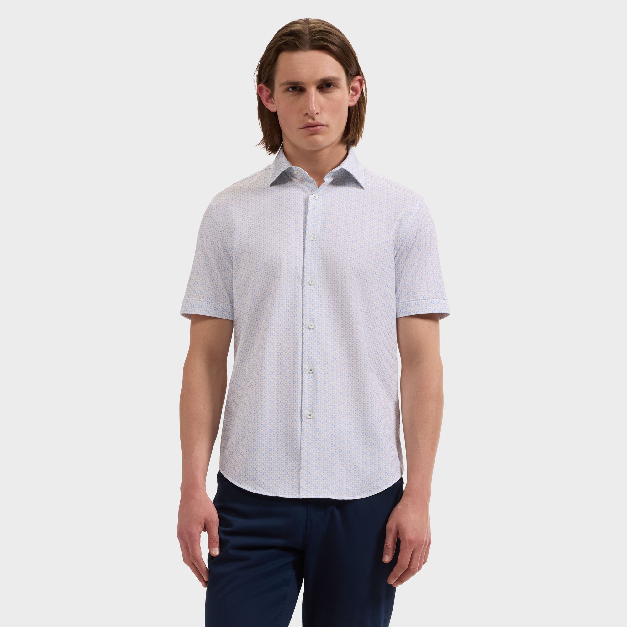 Miles OoohCotton Geometric Short-Sleeve Shirt