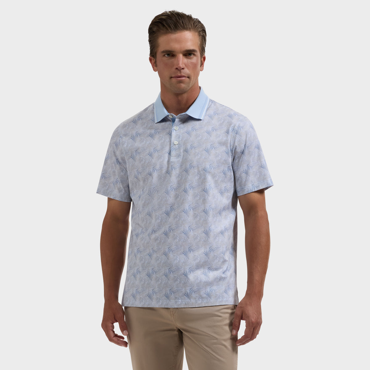 Vidal OoohCotton Leaf Print Polo Shirt